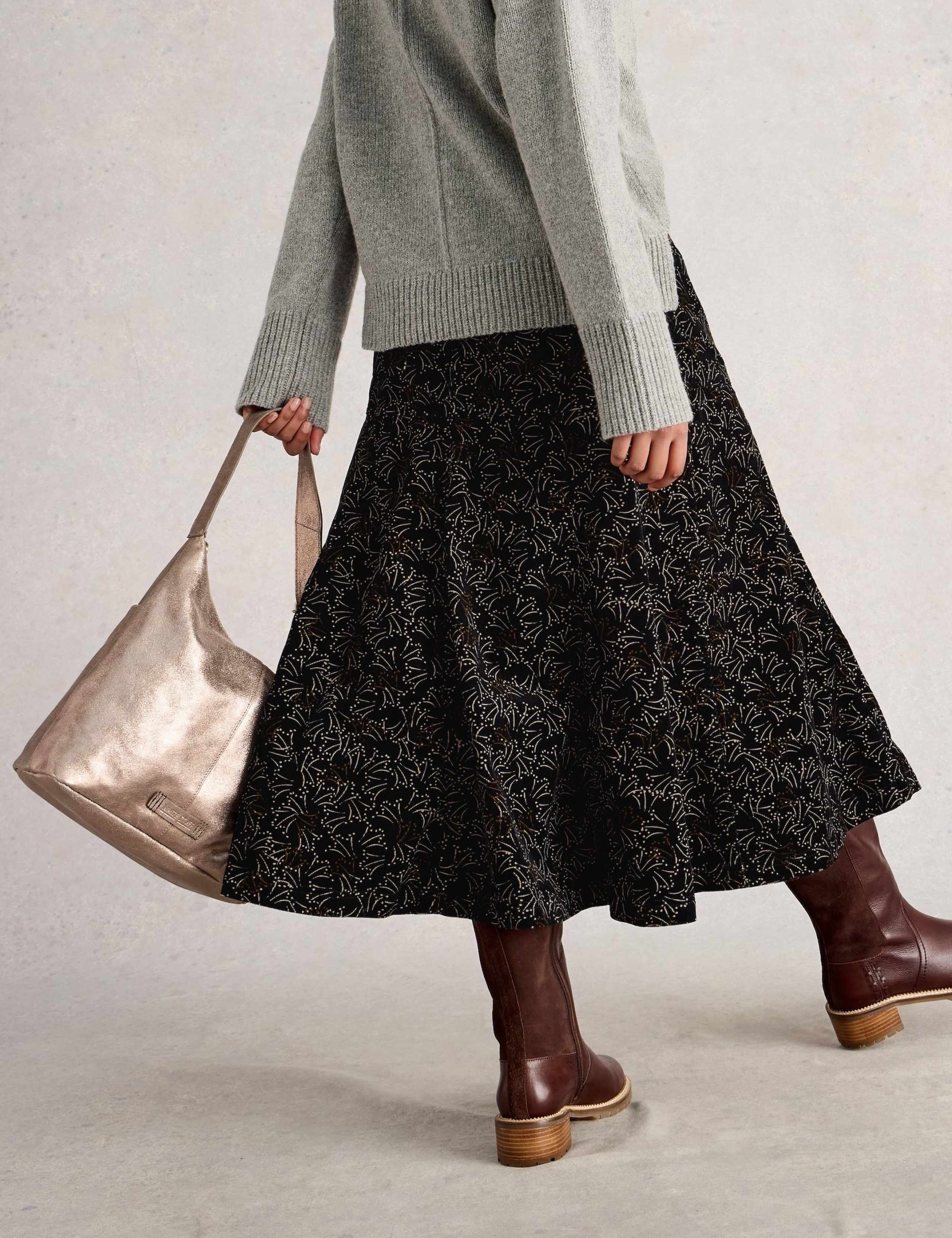 Cord Printed Midi A-Line Skirt 3 of 6