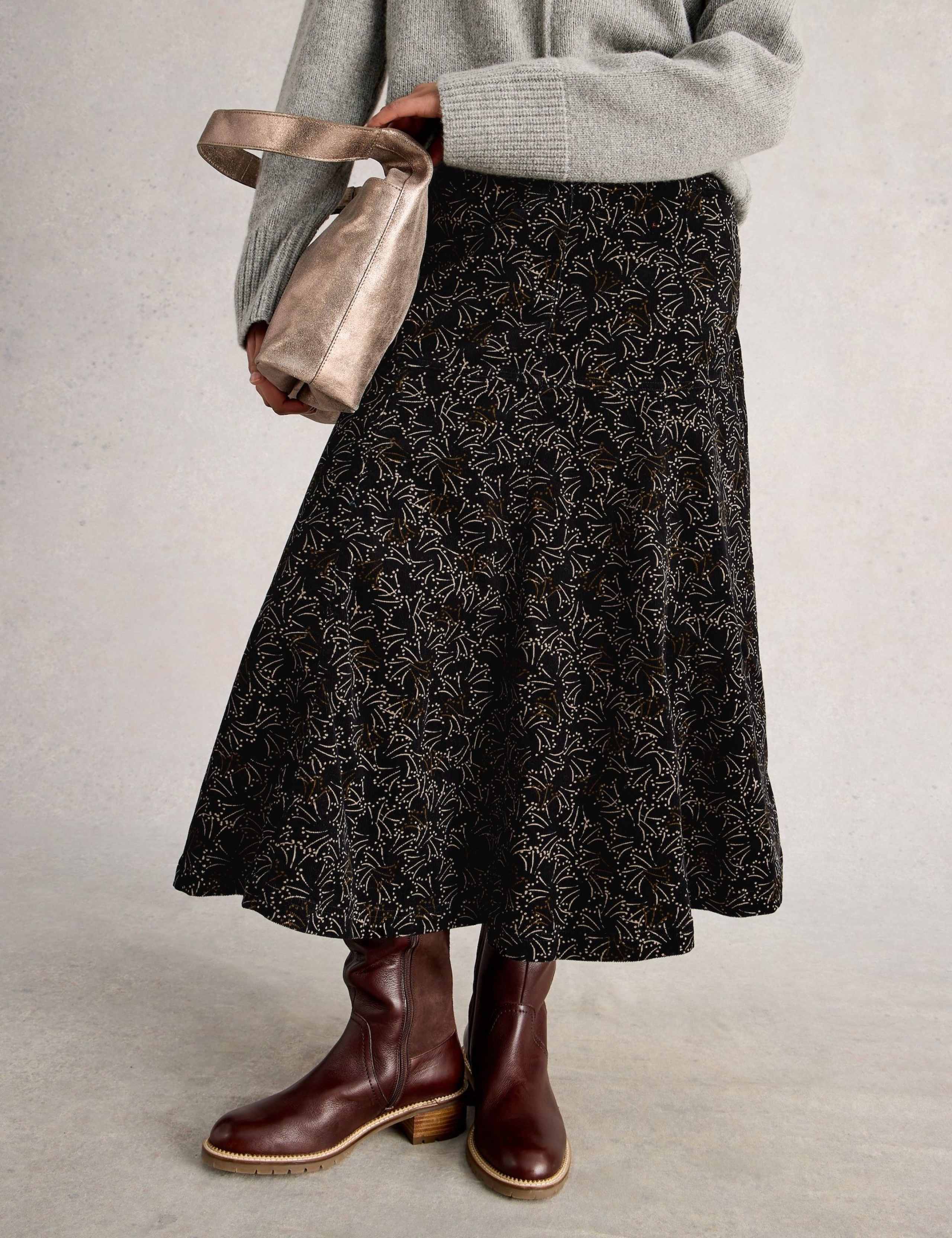 Cord Printed Midi A-Line Skirt 5 of 6