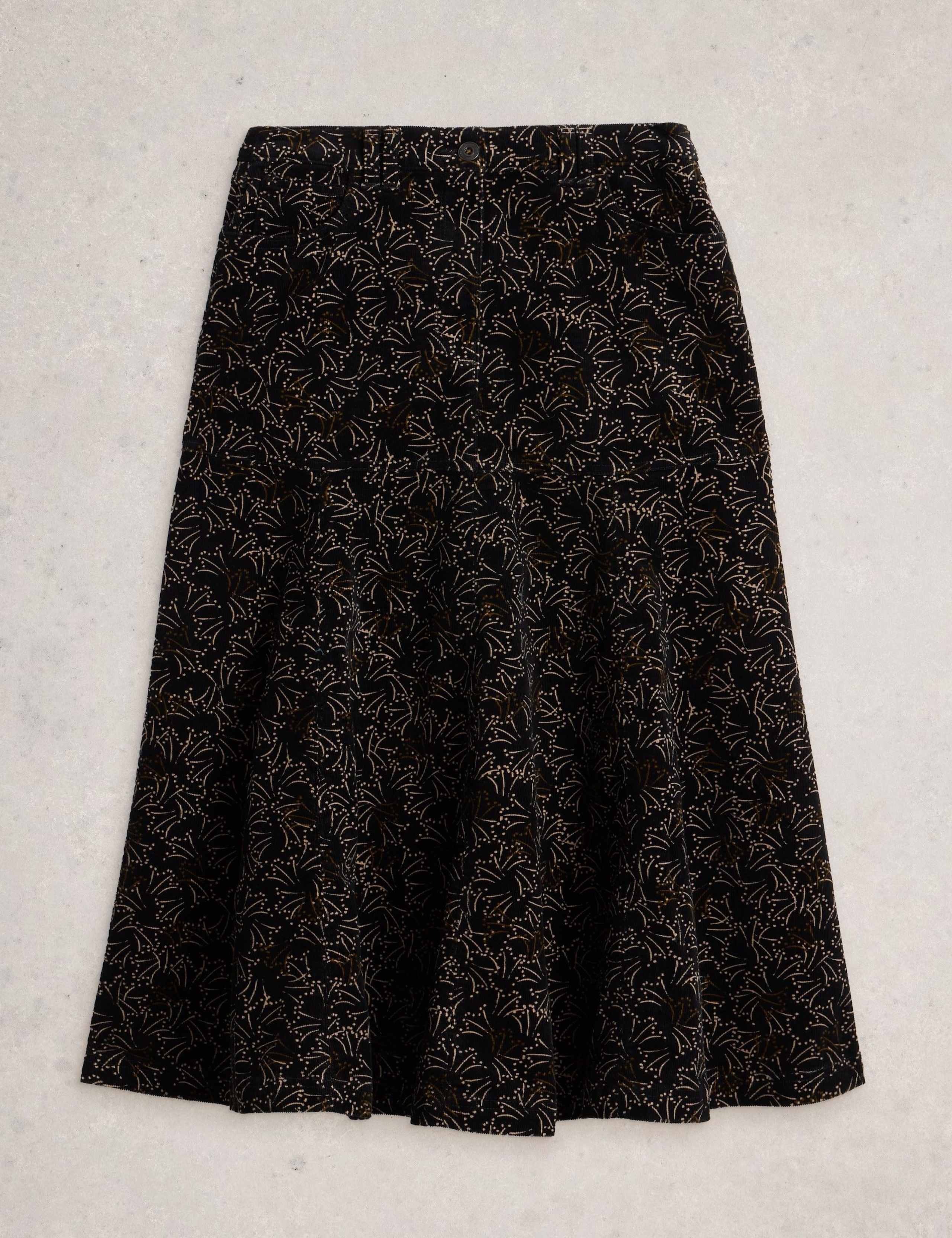 Cord Printed Midi A-Line Skirt 2 of 6