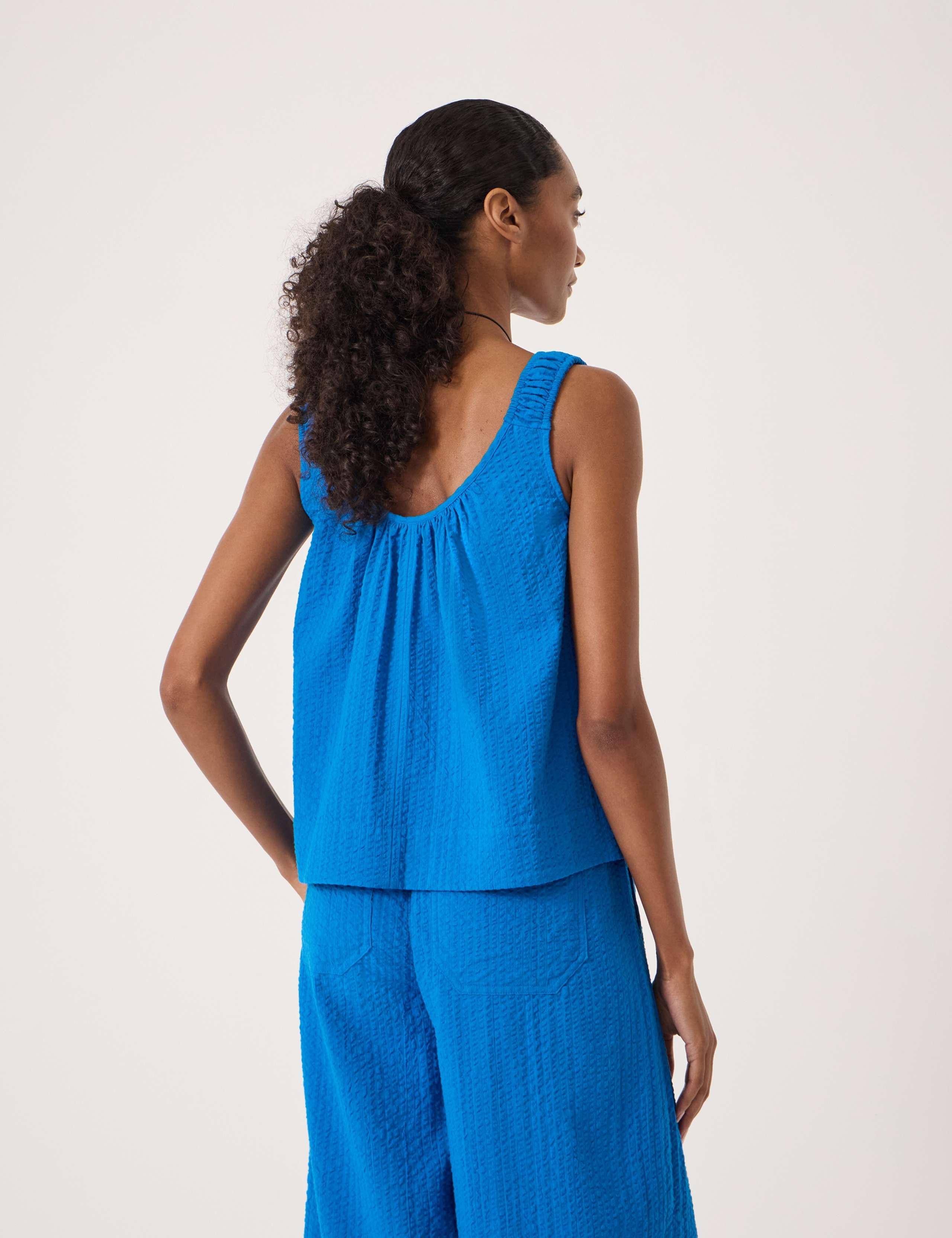 Pure Cotton Seersucker Scoop Neck Top 5 of 5