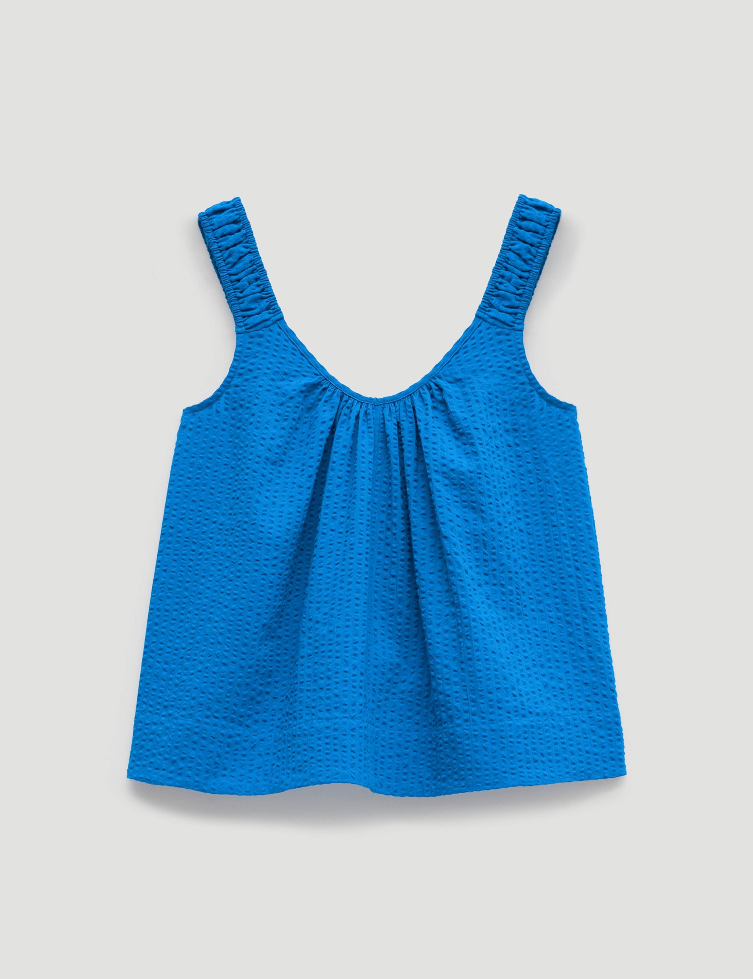 Pure Cotton Seersucker Scoop Neck Top 2 of 5