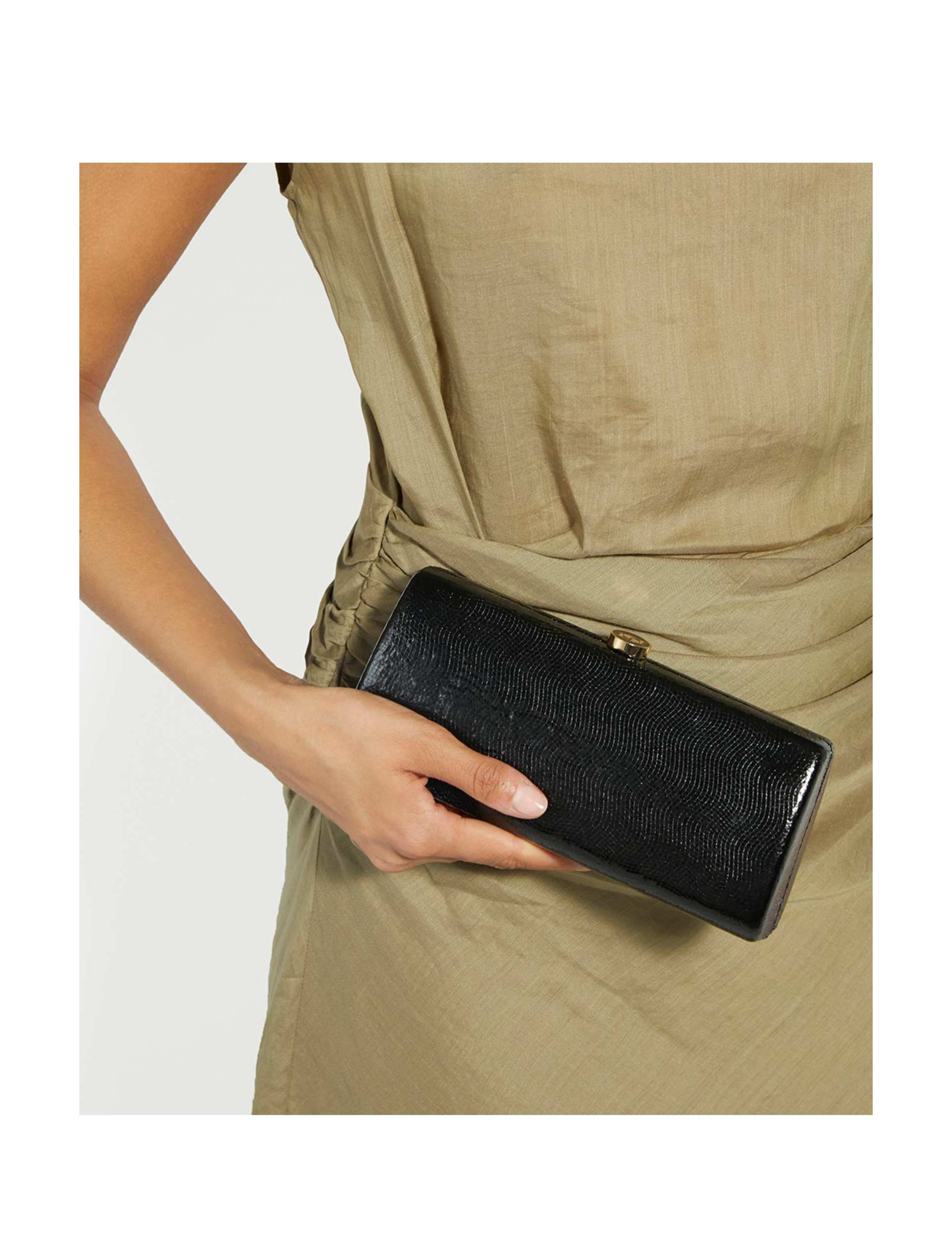 Leather Tear Drop Clutch Bag 4 of 6