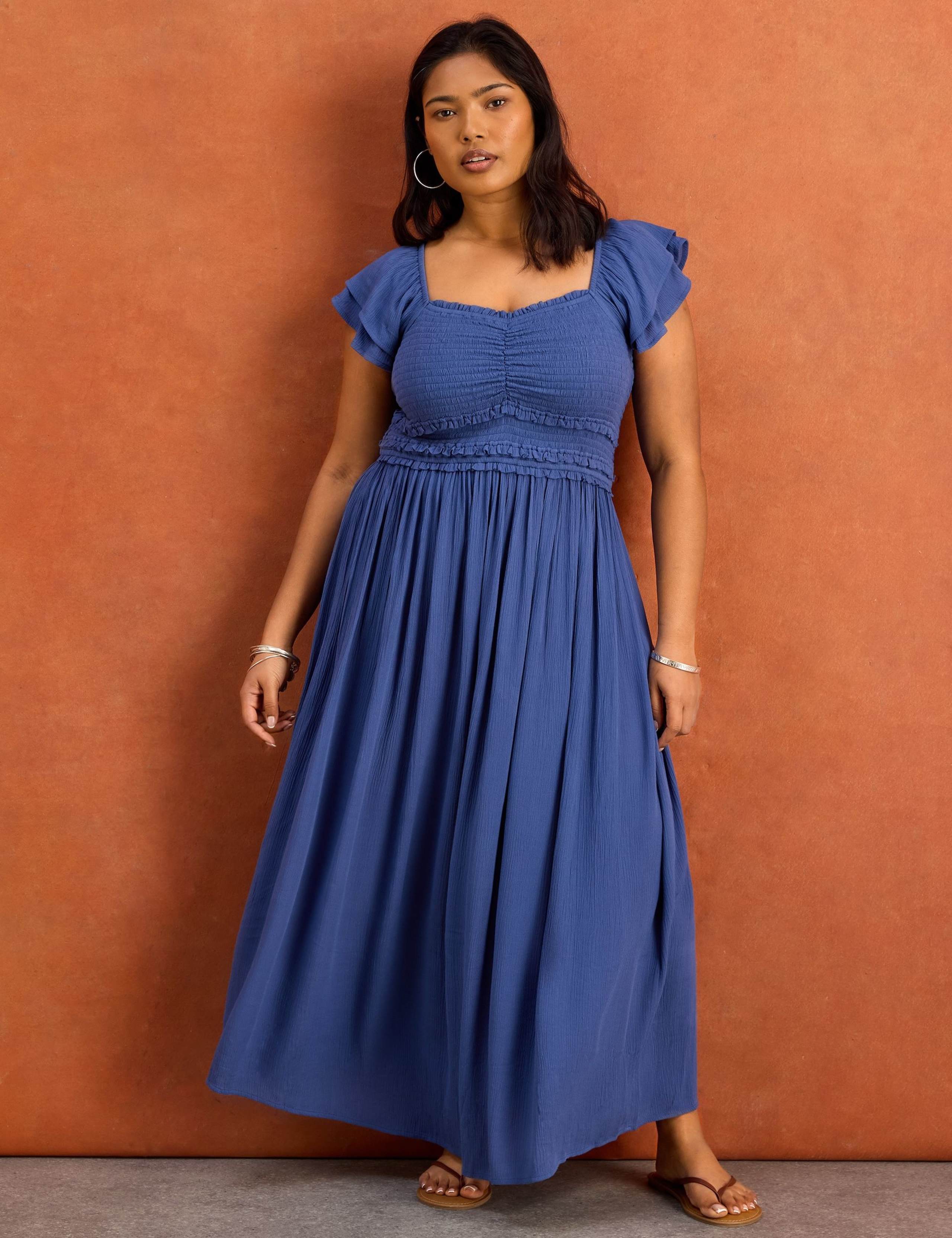 Smocked Puff Sleeve Maxi Dress 3 of 6