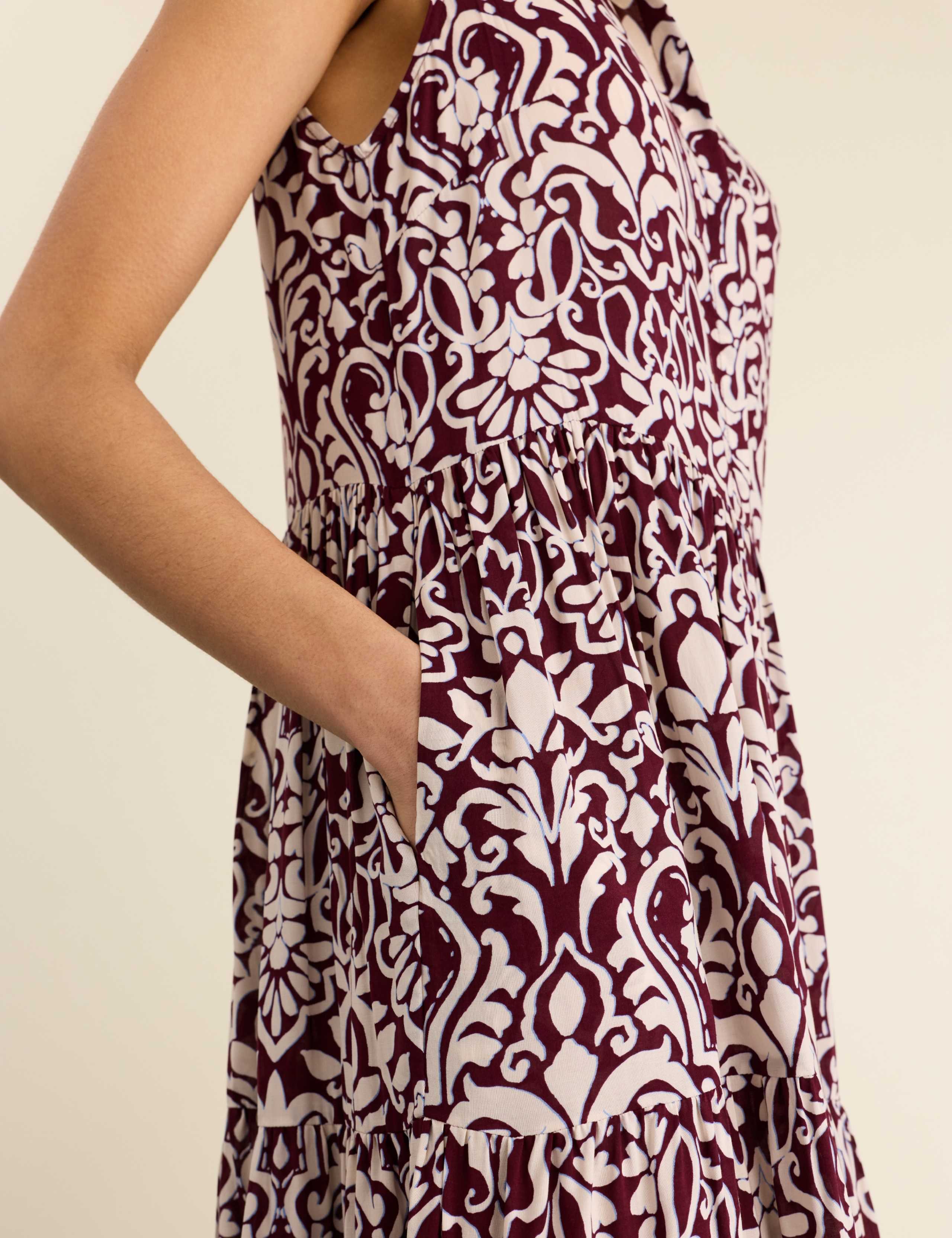 Printed Sleeveless Midi Tiered Dress 5 of 6