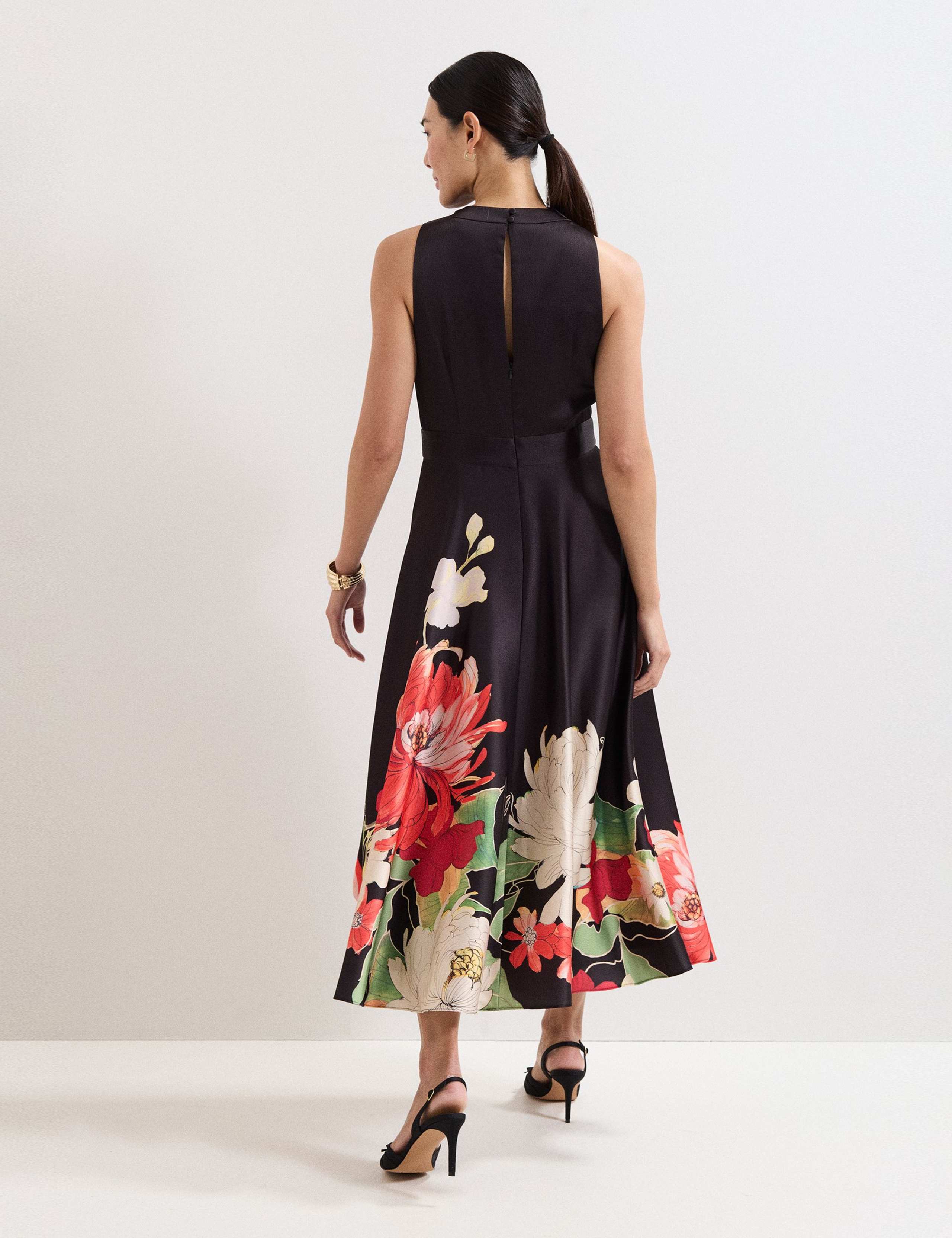 Floral Cowl Neck Midaxi Skater Dress 4 of 7