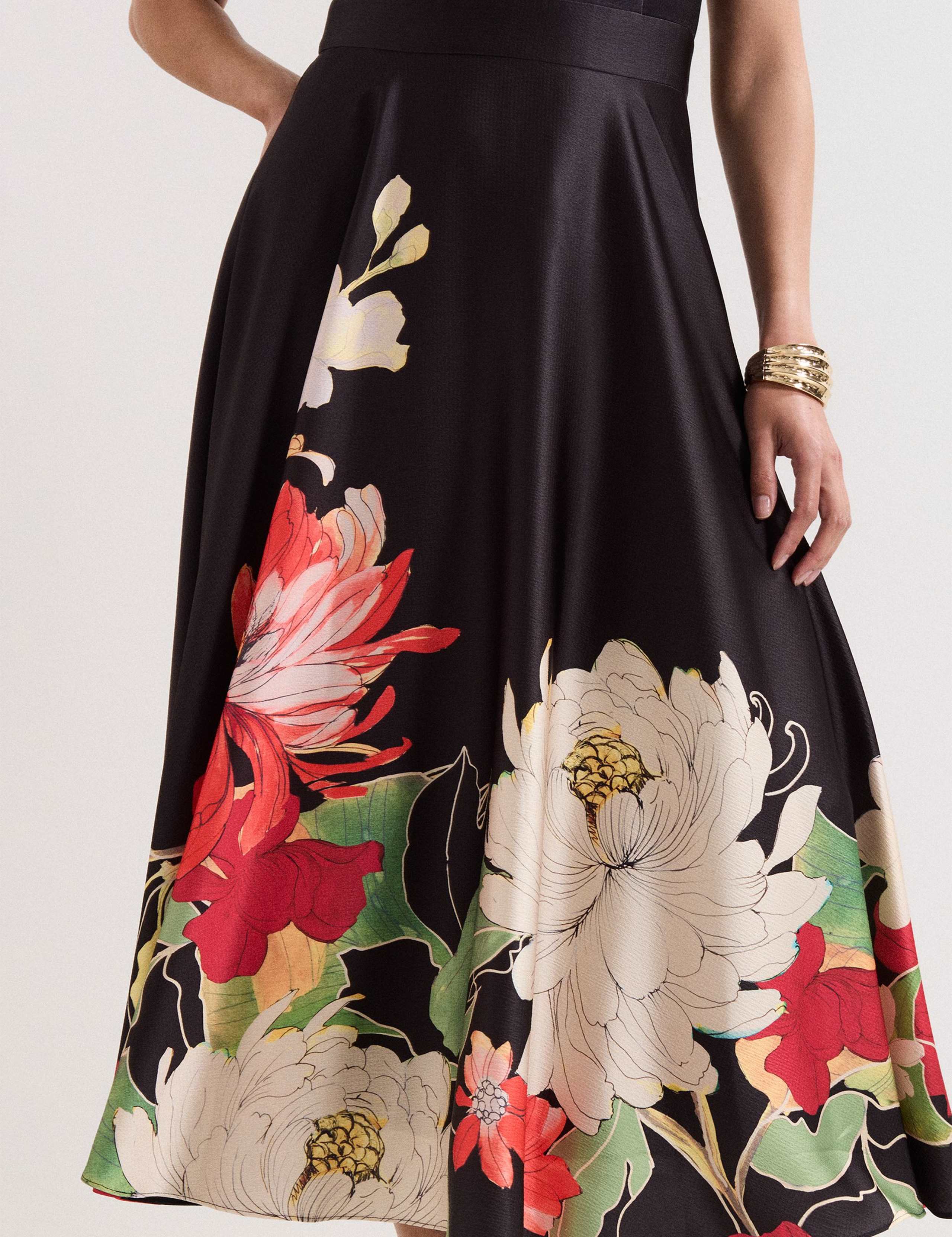 Floral Cowl Neck Midaxi Skater Dress 7 of 7