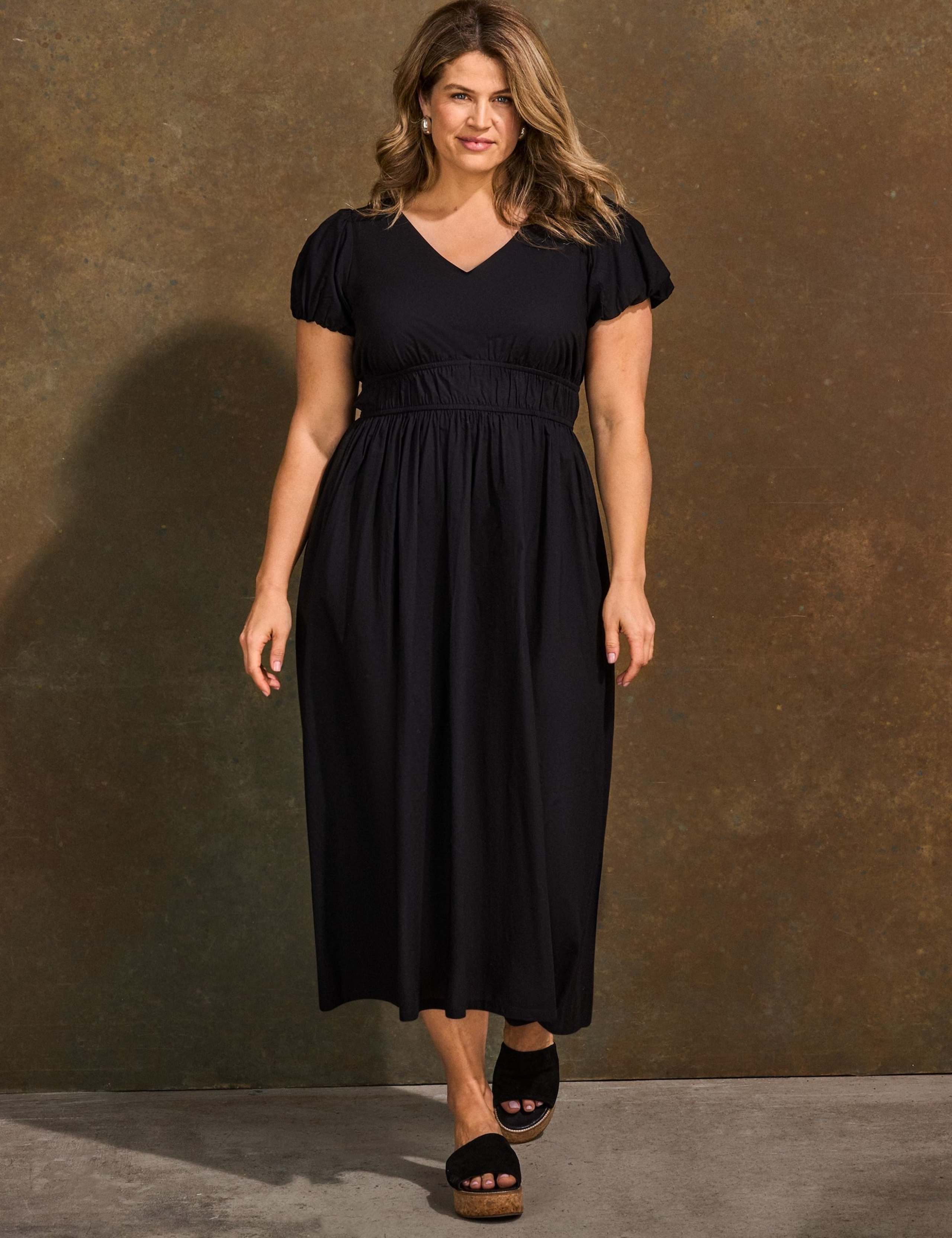 Pure Cotton Smocked Waist Midaxi Dress 3 of 8