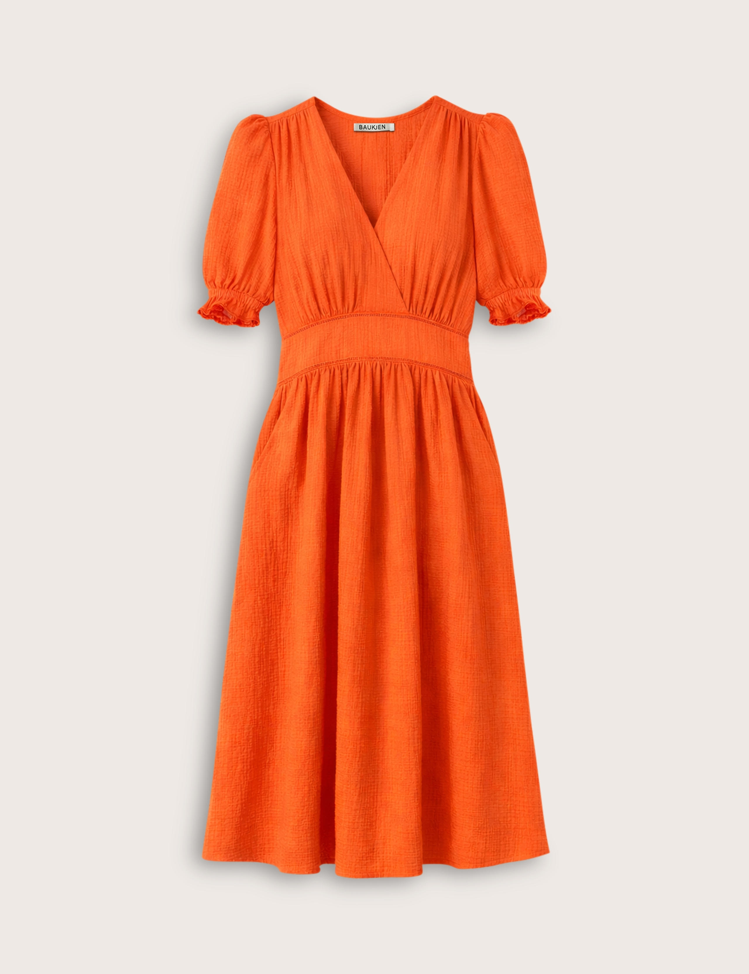 Pure Cotton Cheesecloth V-Neck Midi Dress 2 of 6