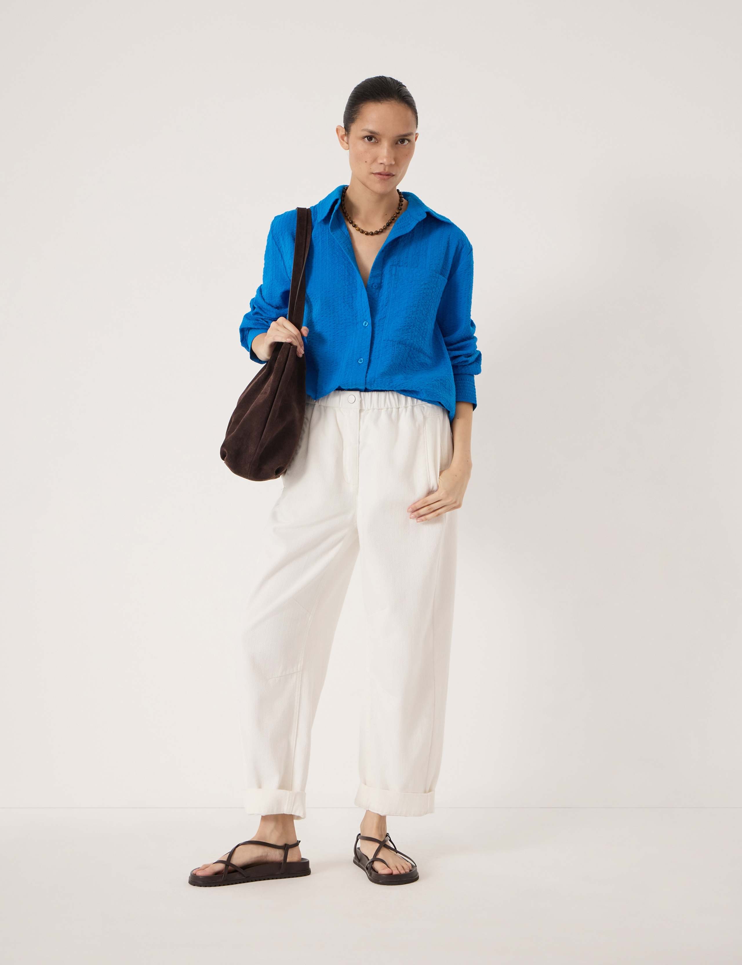 Pure Cotton Seersucker Button Through Shirt 3 of 5