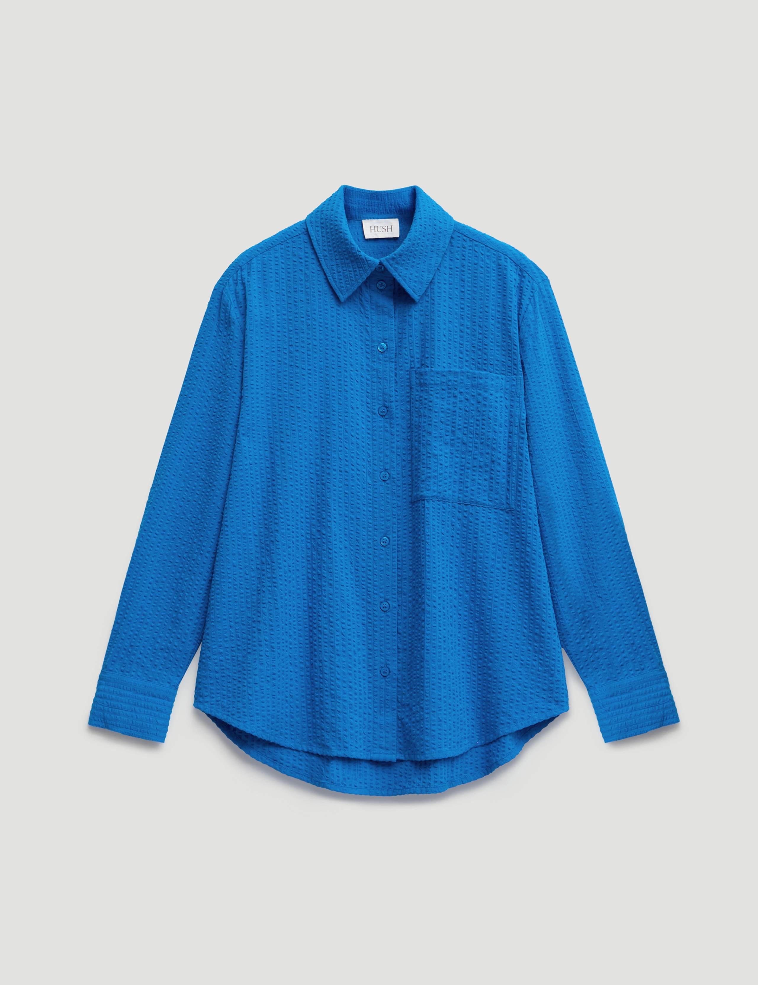 Pure Cotton Seersucker Button Through Shirt 2 of 5