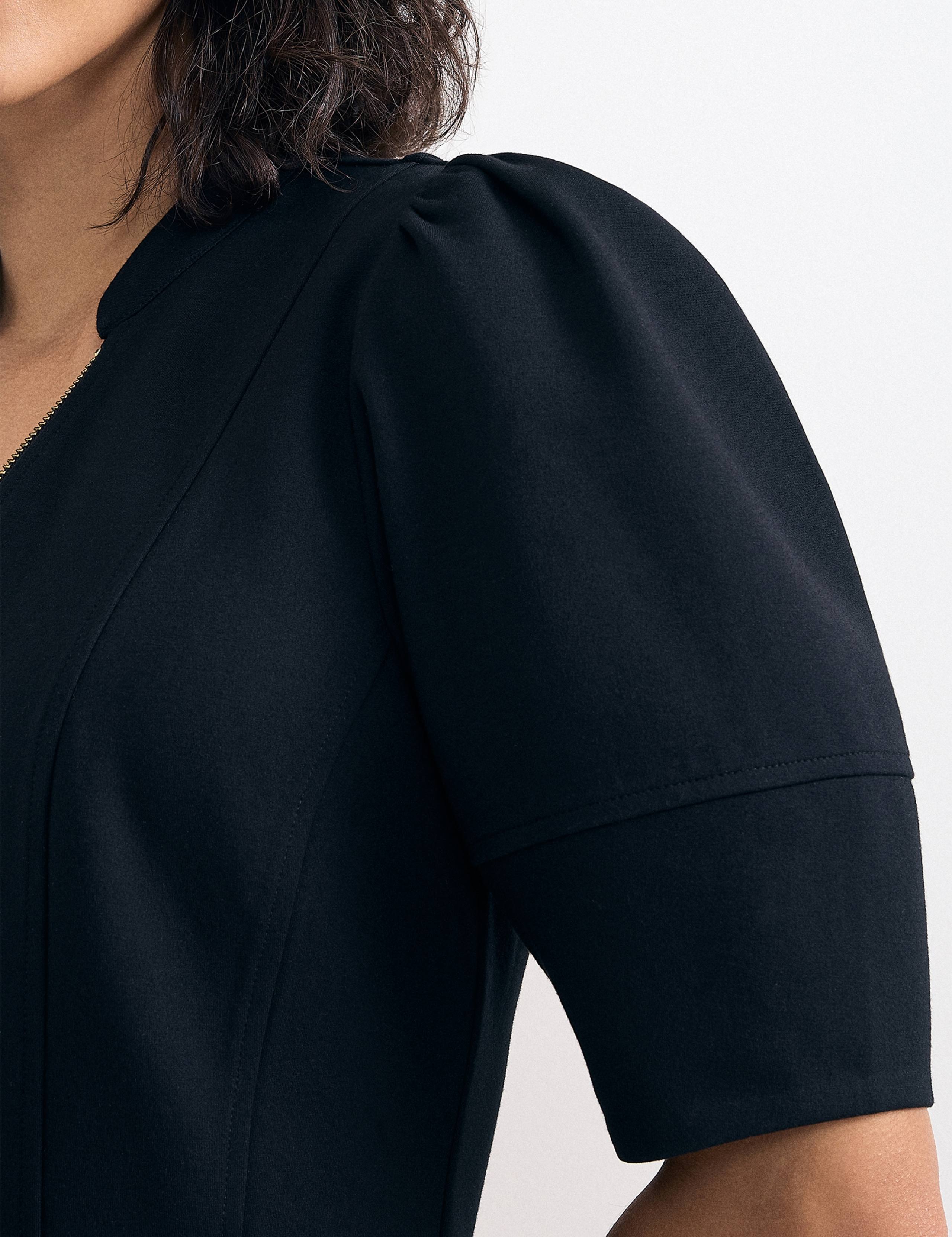 Round Neck Zip Up Mini Shift Dress 3 of 7