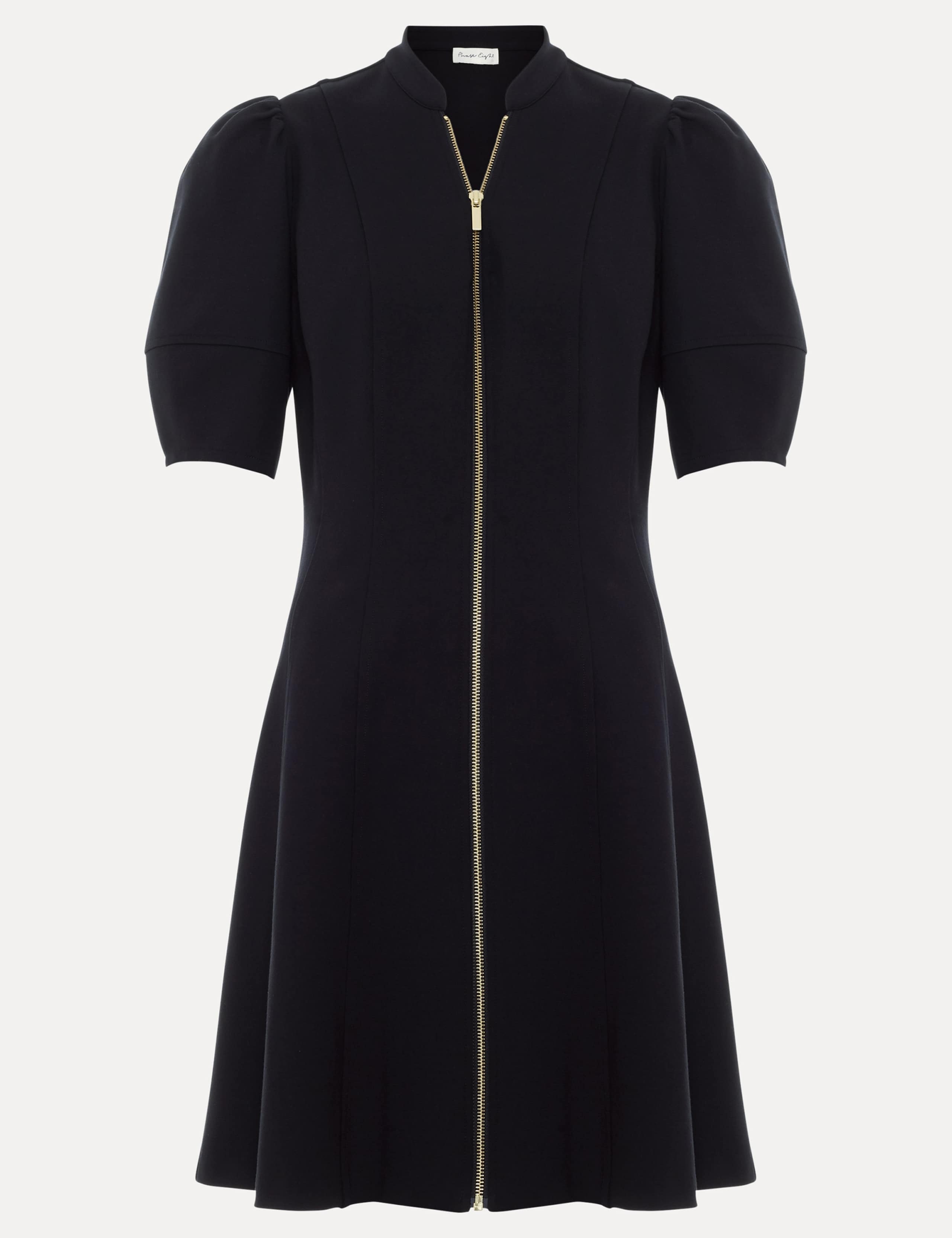 Round Neck Zip Up Mini Shift Dress 2 of 7