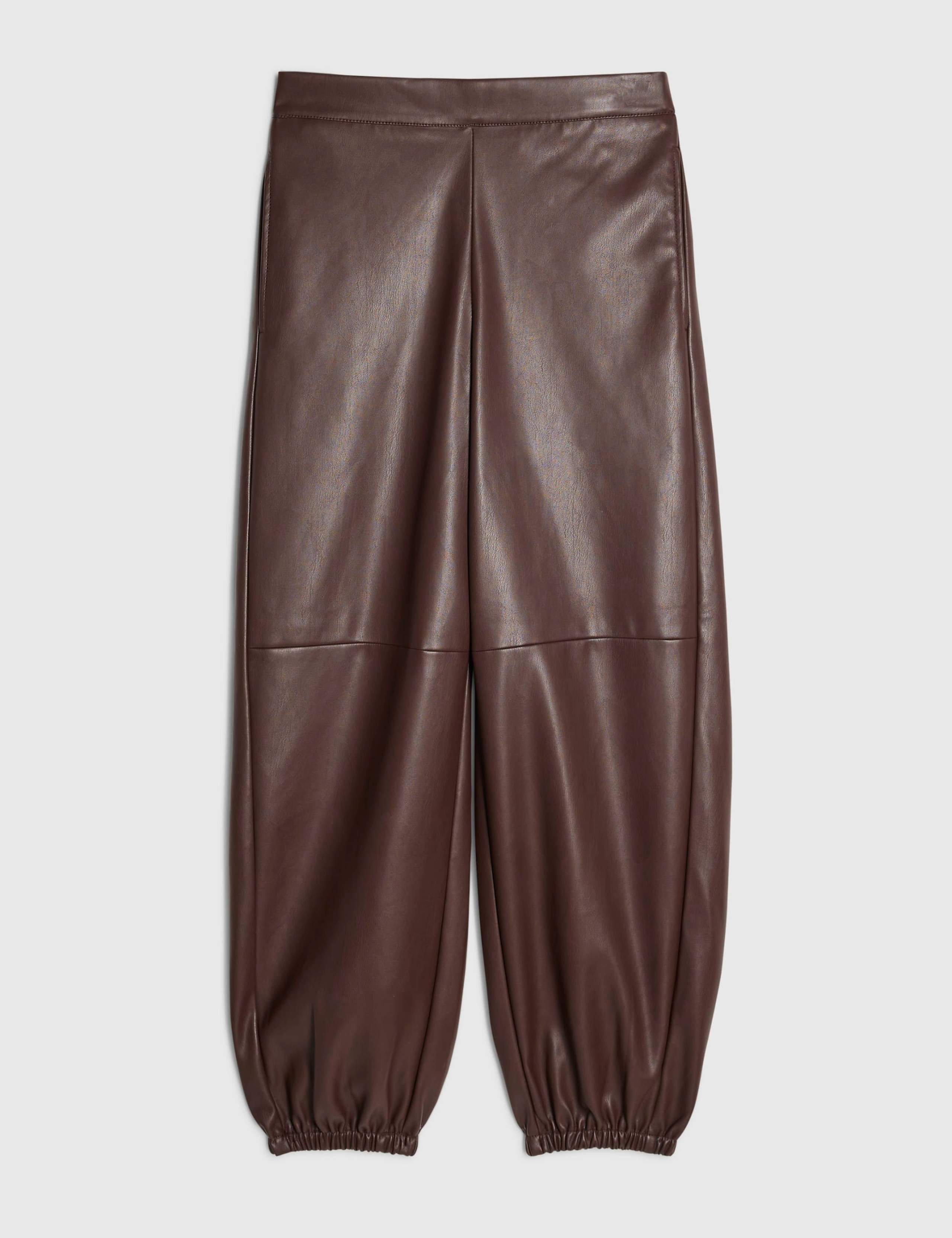 Faux Leather Harem Ankle Grazer Joggers 6 of 6