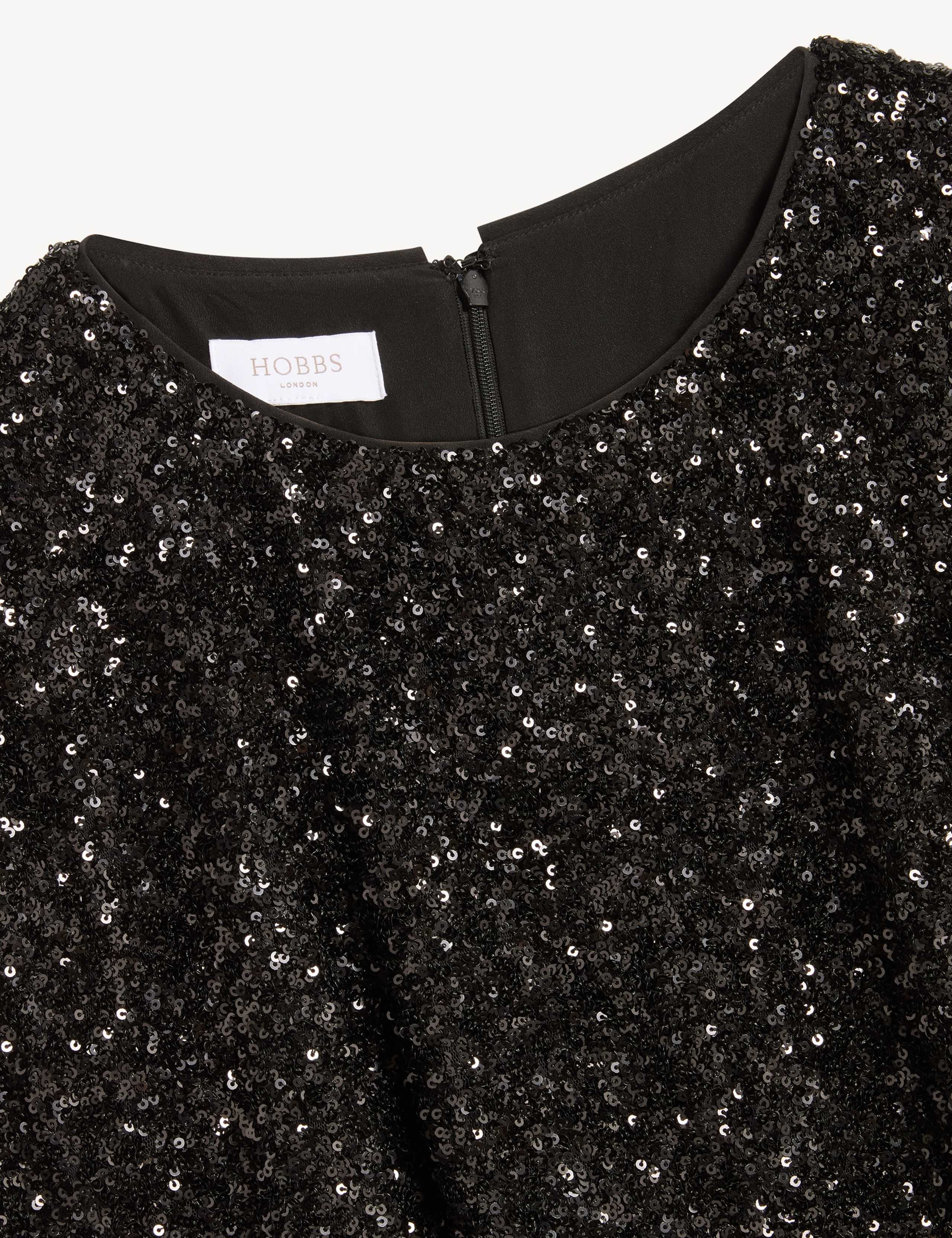 Crepe Sequin Tie Waist Wide Leg Jumpsuit 4 of 7