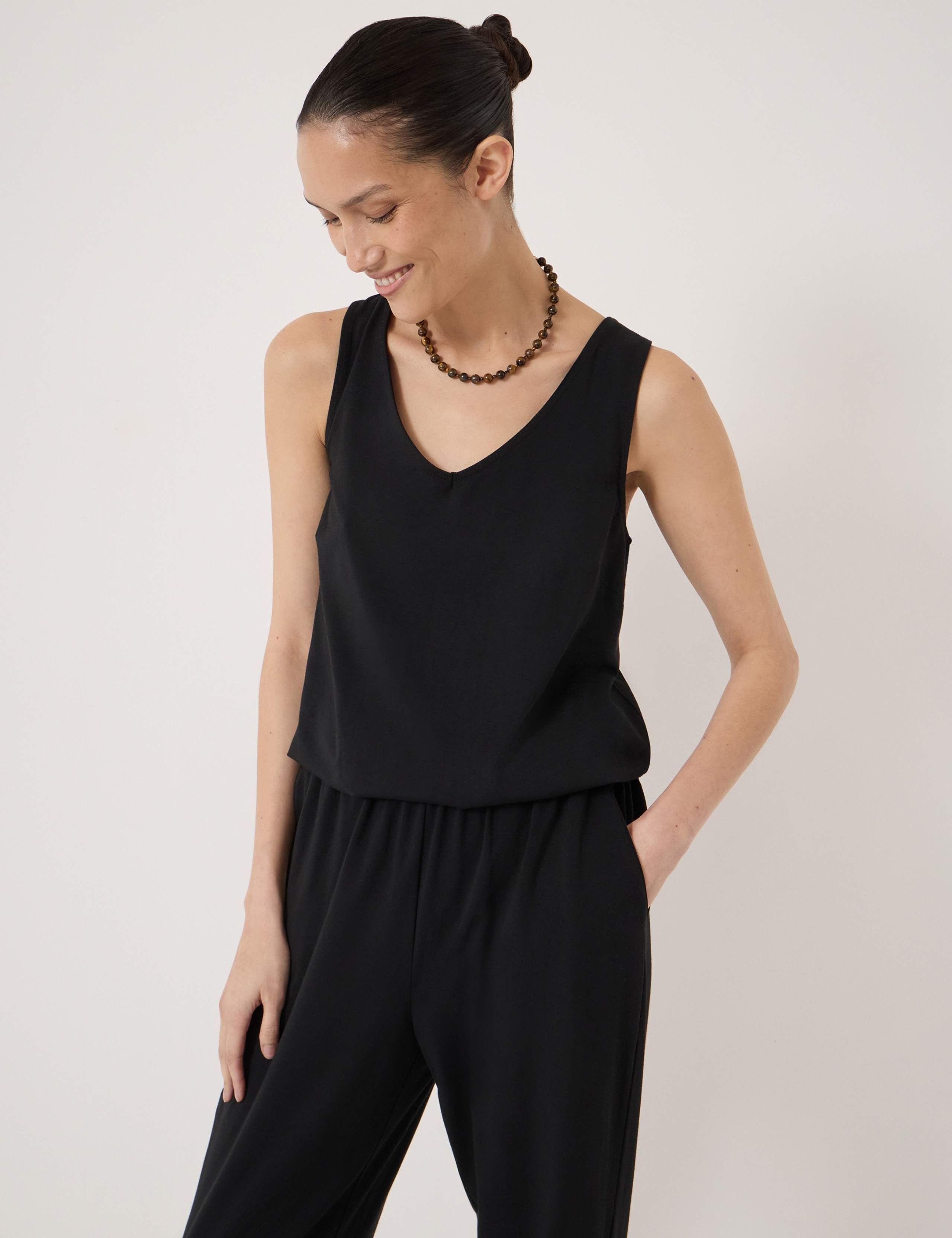 Jersey Sleeveless Cropped Jumpsuit 5 of 5