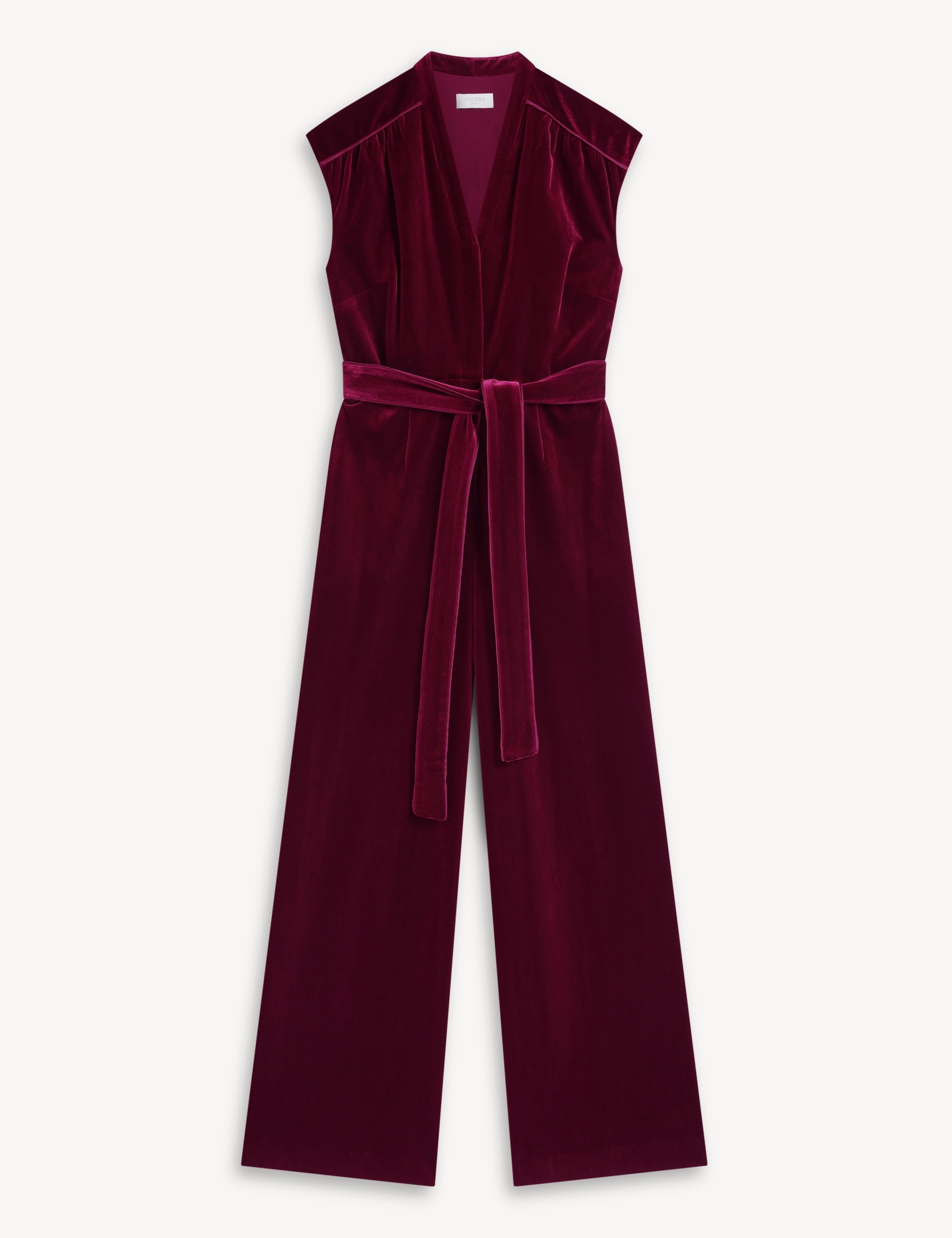 Velvet V Neck Wide Leg Jumpsuit 2 of 6