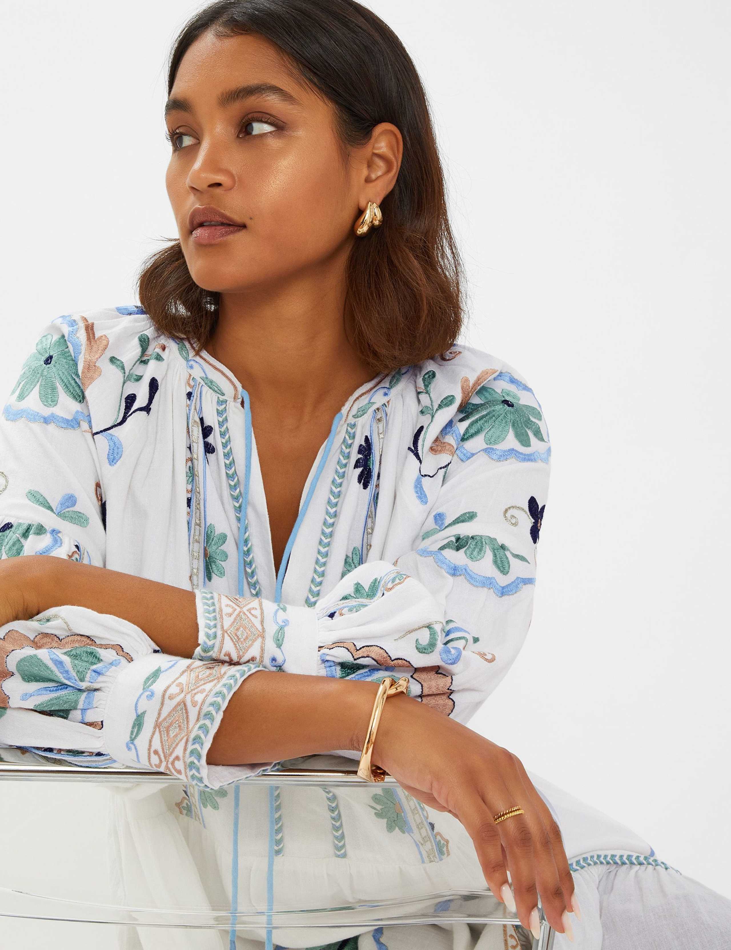 Pure Cotton Embroidered Maxi Beach Dress 3 of 3