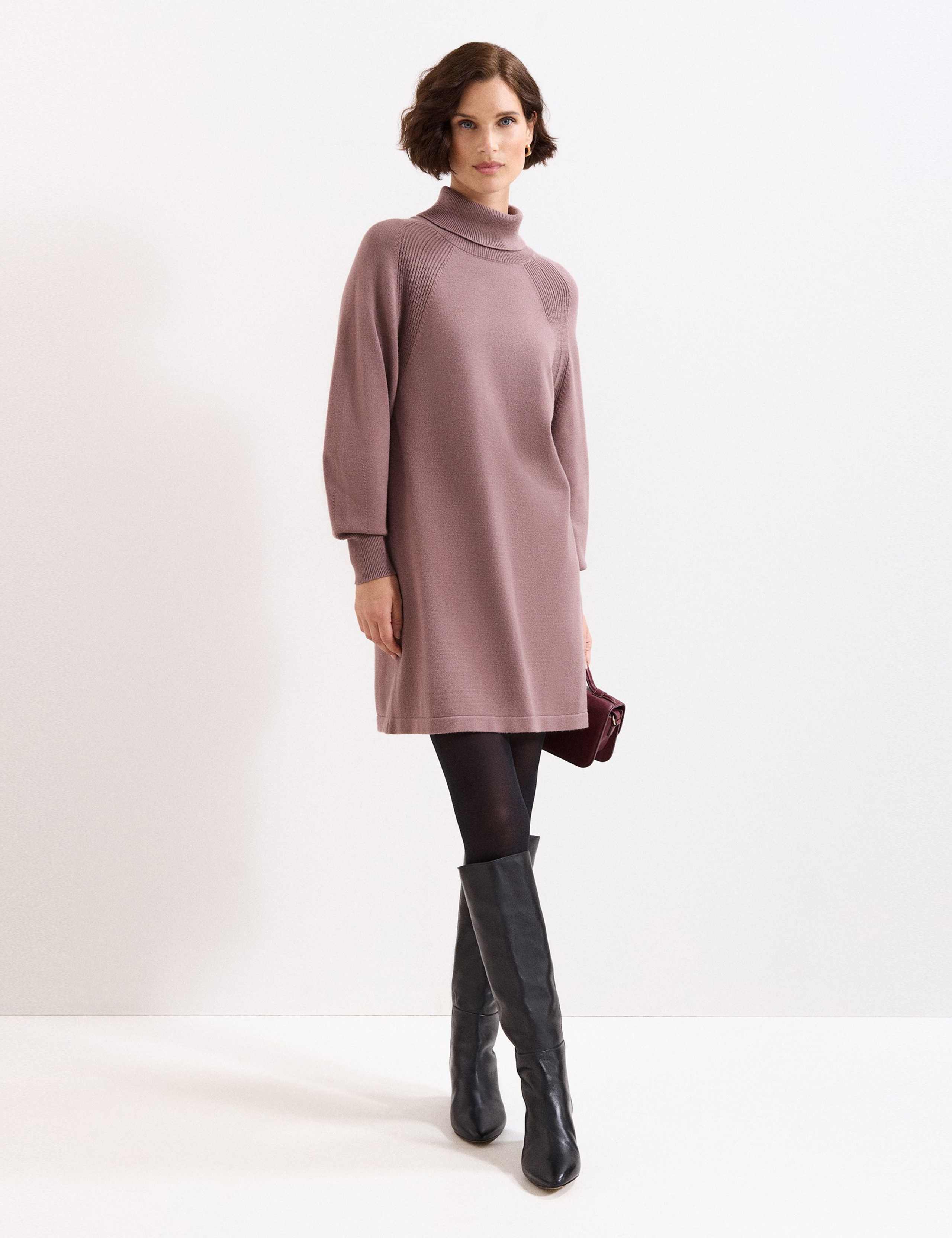 Funnel Neck Mini Jumper Dress 3 of 6