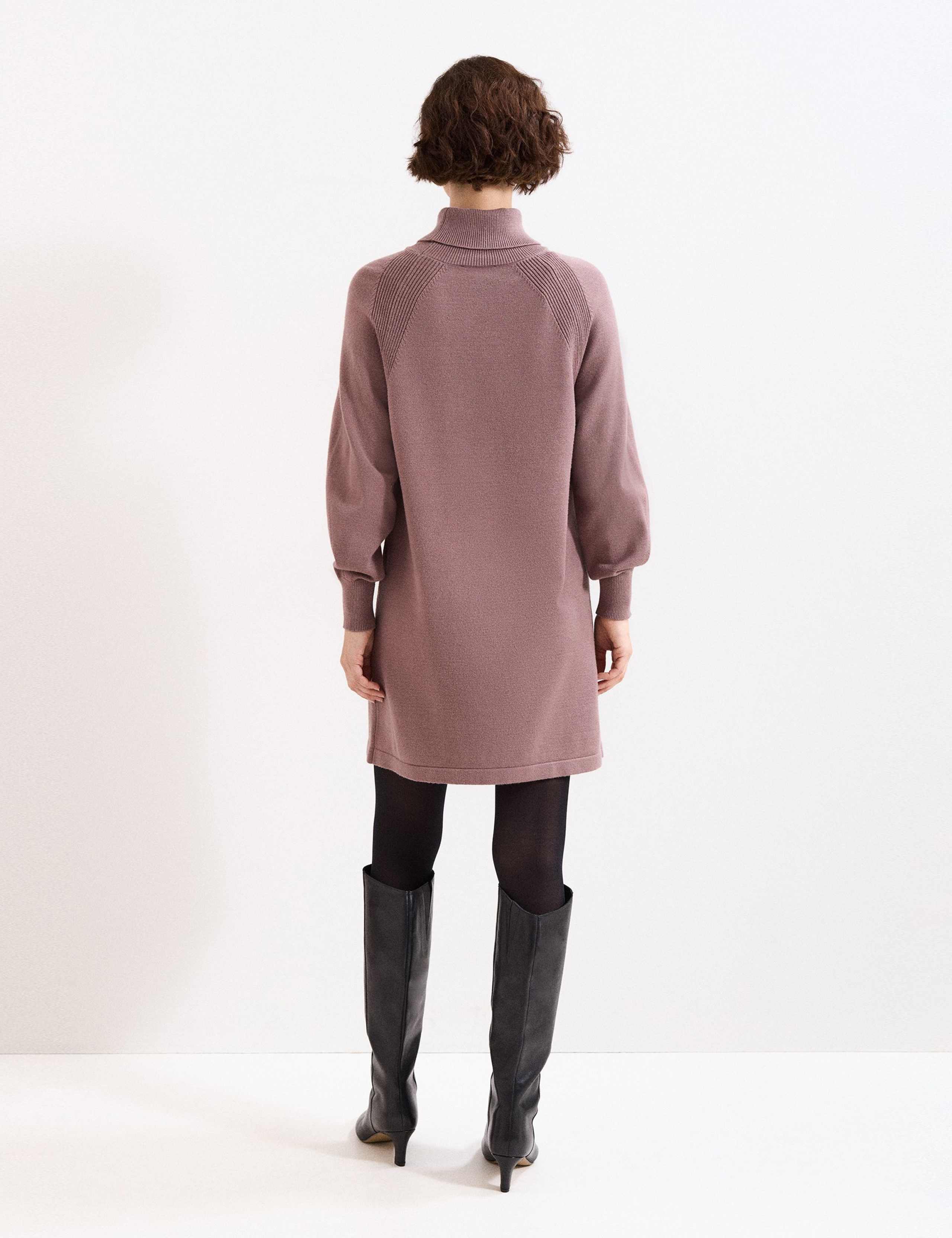 Funnel Neck Mini Jumper Dress 4 of 6