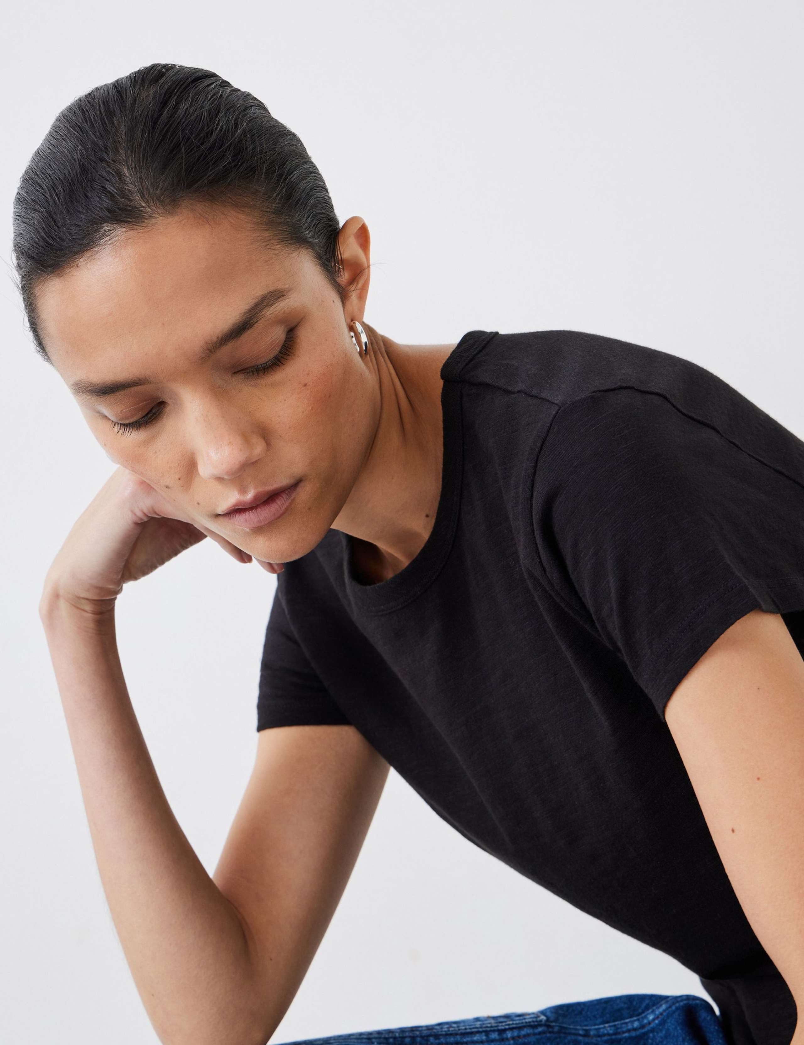 Pure Cotton Crew Neck Slim Fit T-Shirt 5 of 5