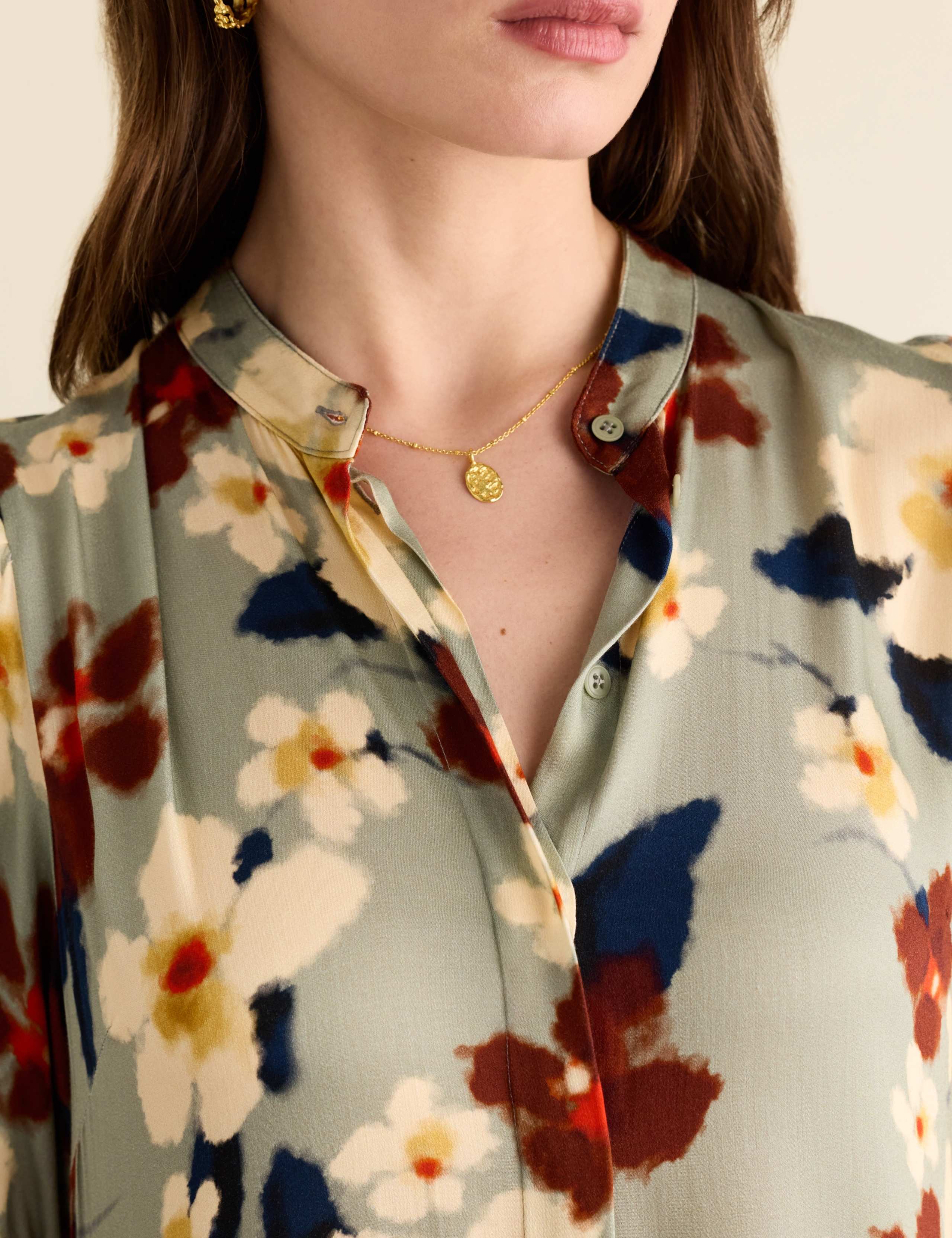 Floral Printed Collared Midi Tiered Dress 3 of 3