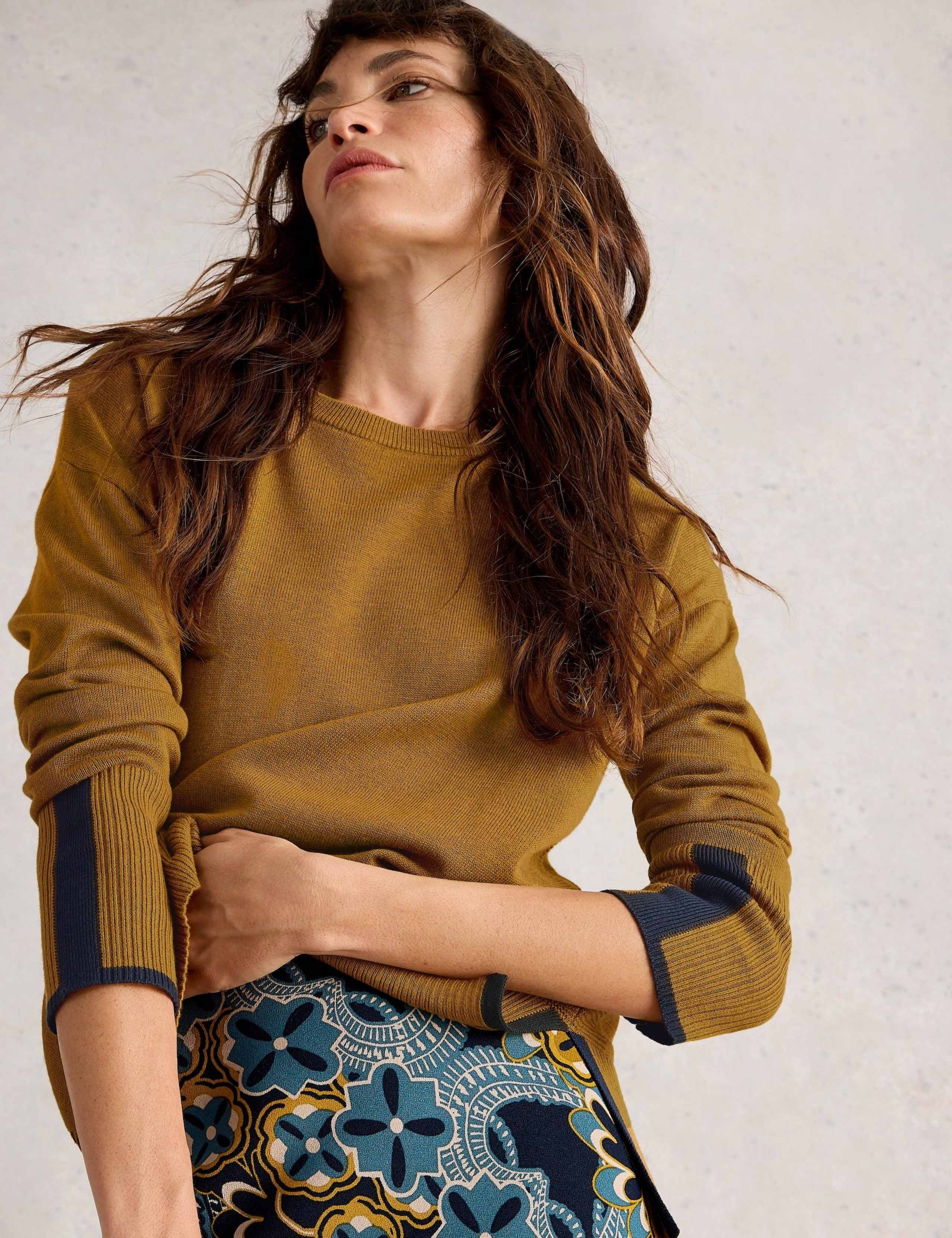 Cotton Blend Contrast Detail Jumper 3 of 6