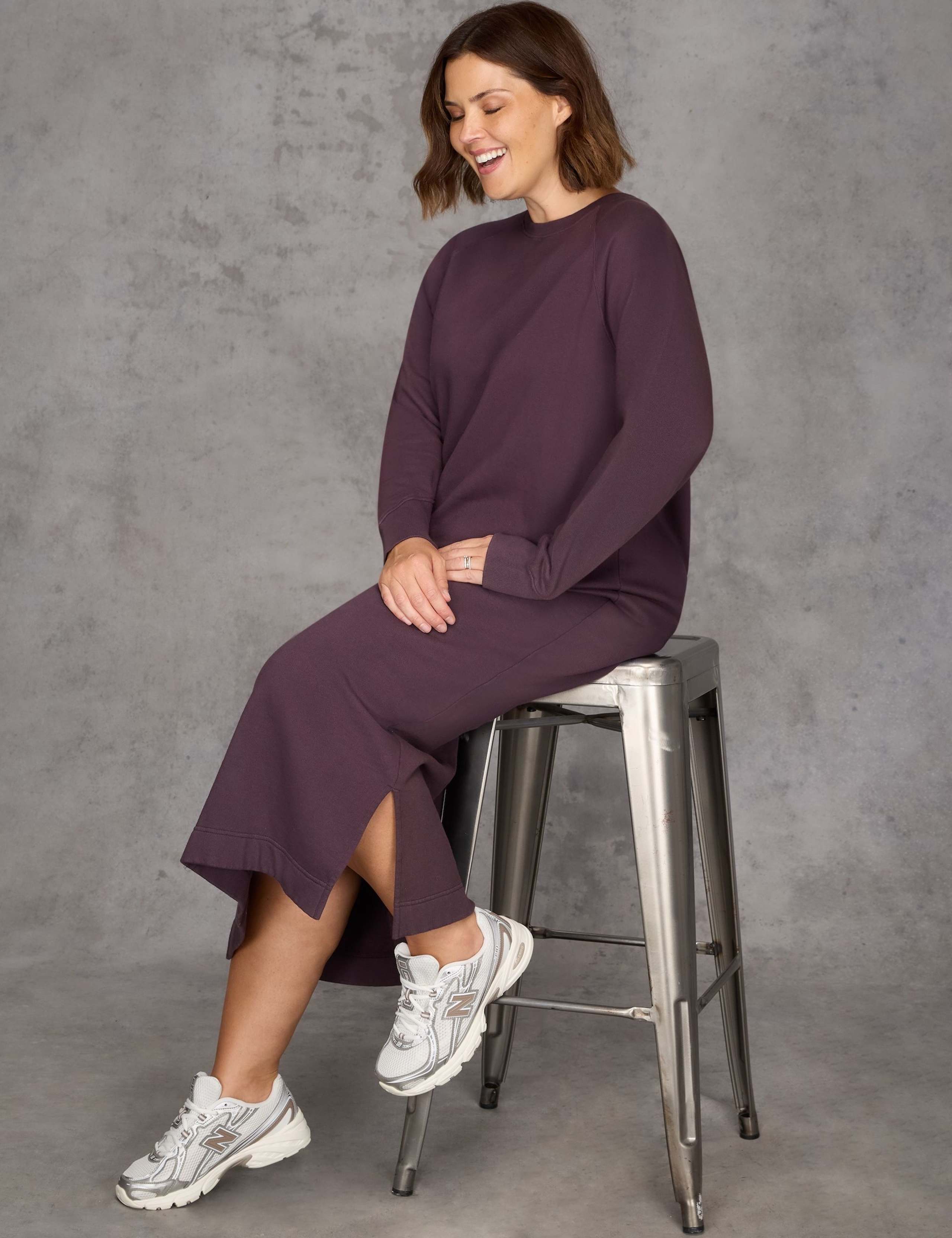 Pure Cotton Midaxi Sweatshirt Dress 2 of 6
