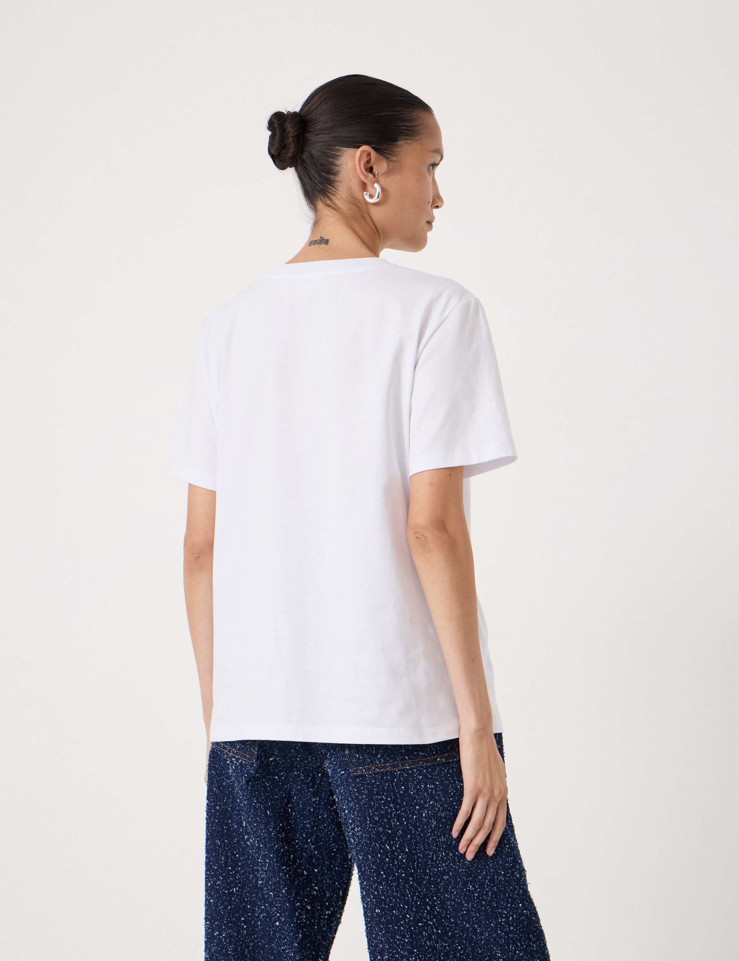 Pure Cotton 'Social In Theory' Slogan T-Shirt 4 of 5