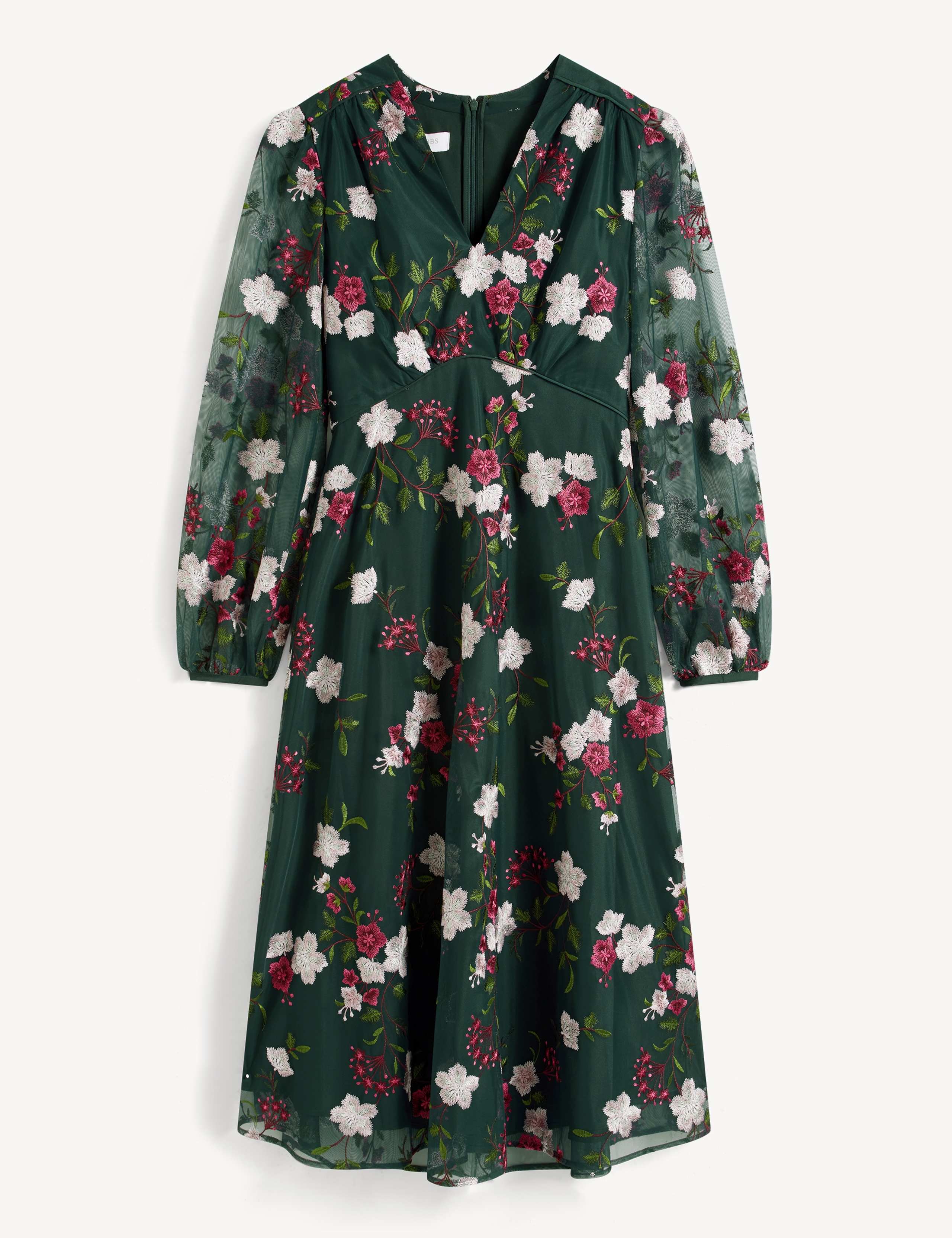 Floral Embroidered V-Neck Skater Dress 2 of 5