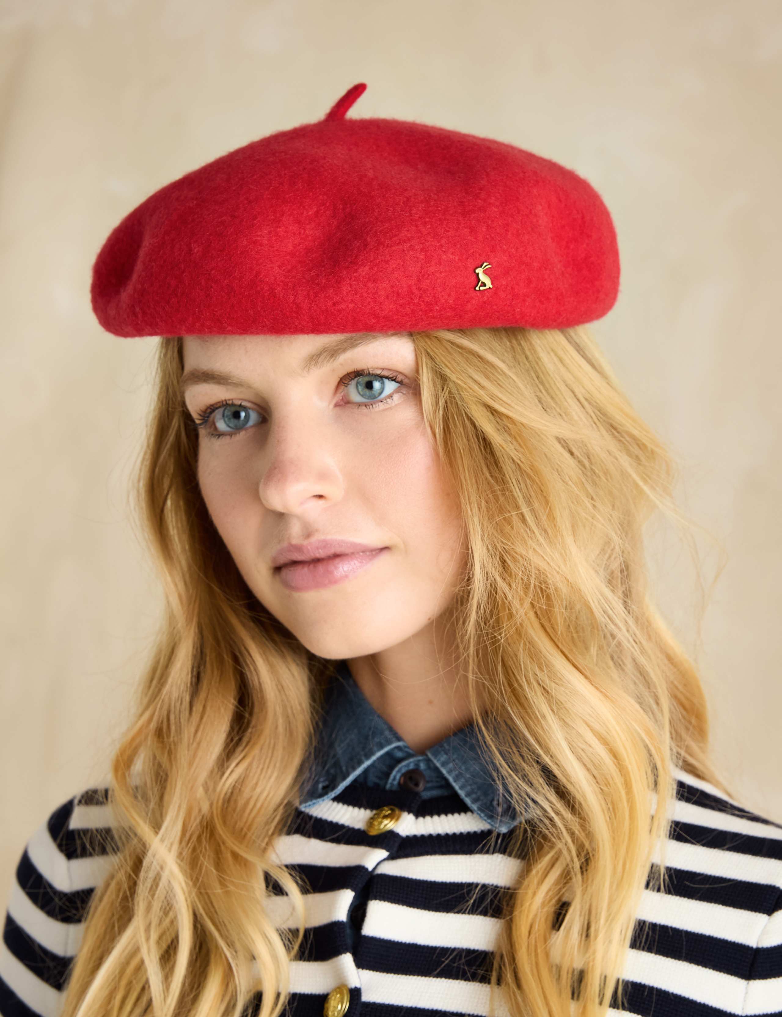 Pure Wool Knitted Beret Hat 1 of 5