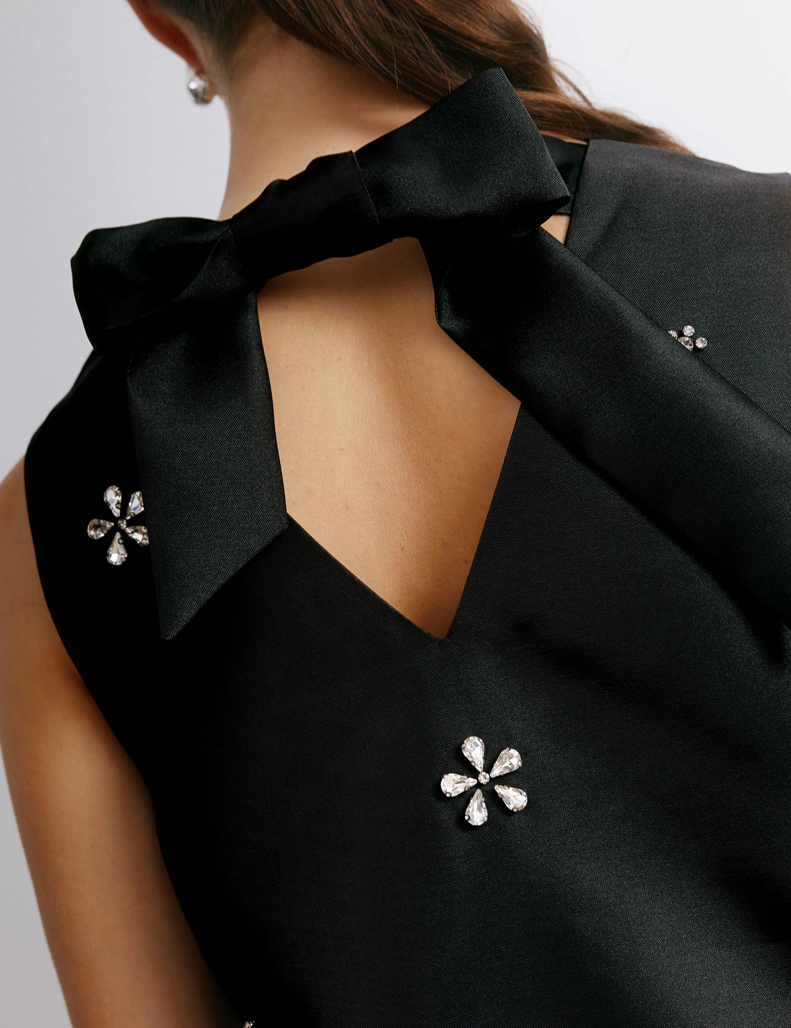 Crystal Embellished Tie Back Midi Skater Dress 6 of 6