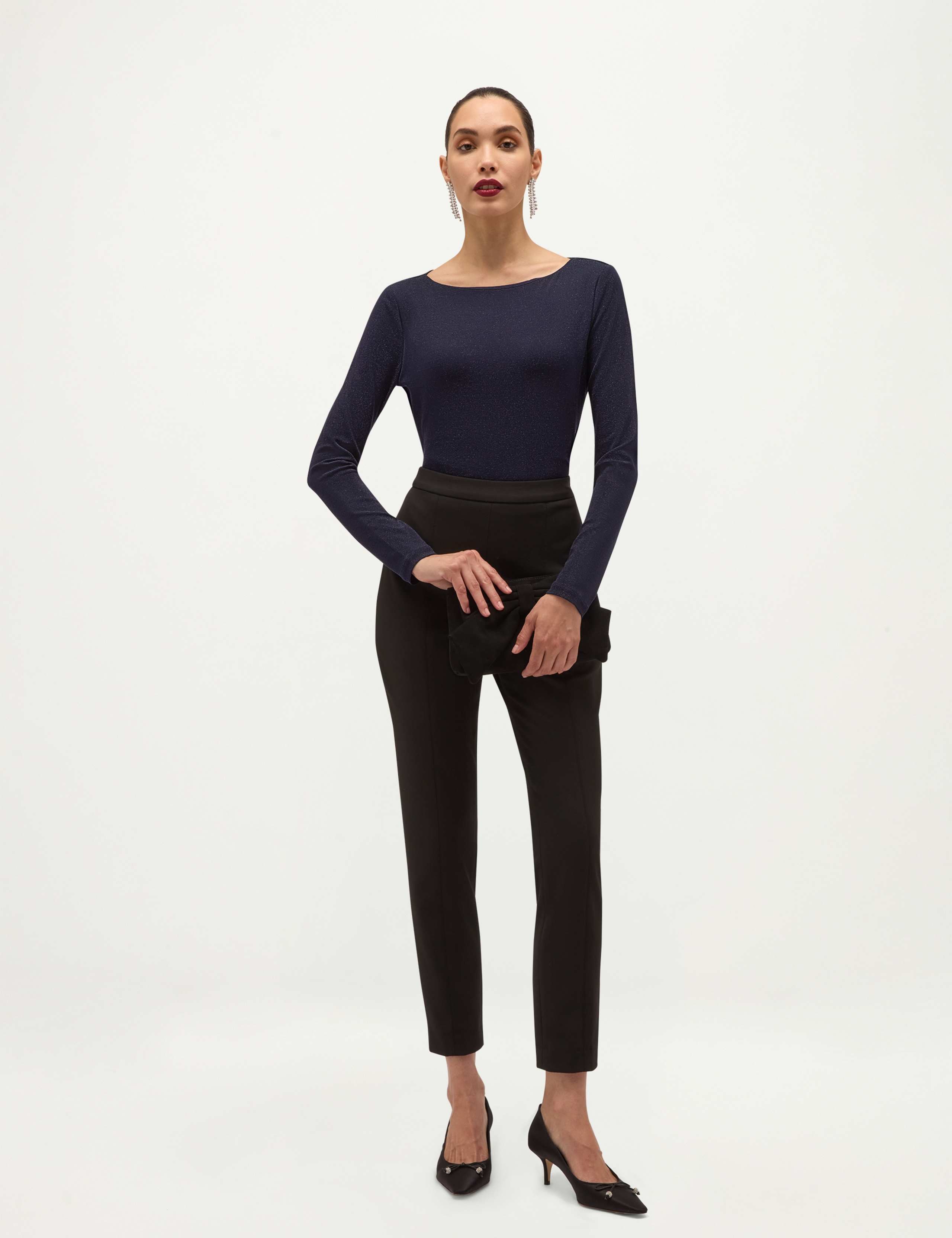 Sparkly Slash Neck Regular Fit Top 3 of 6