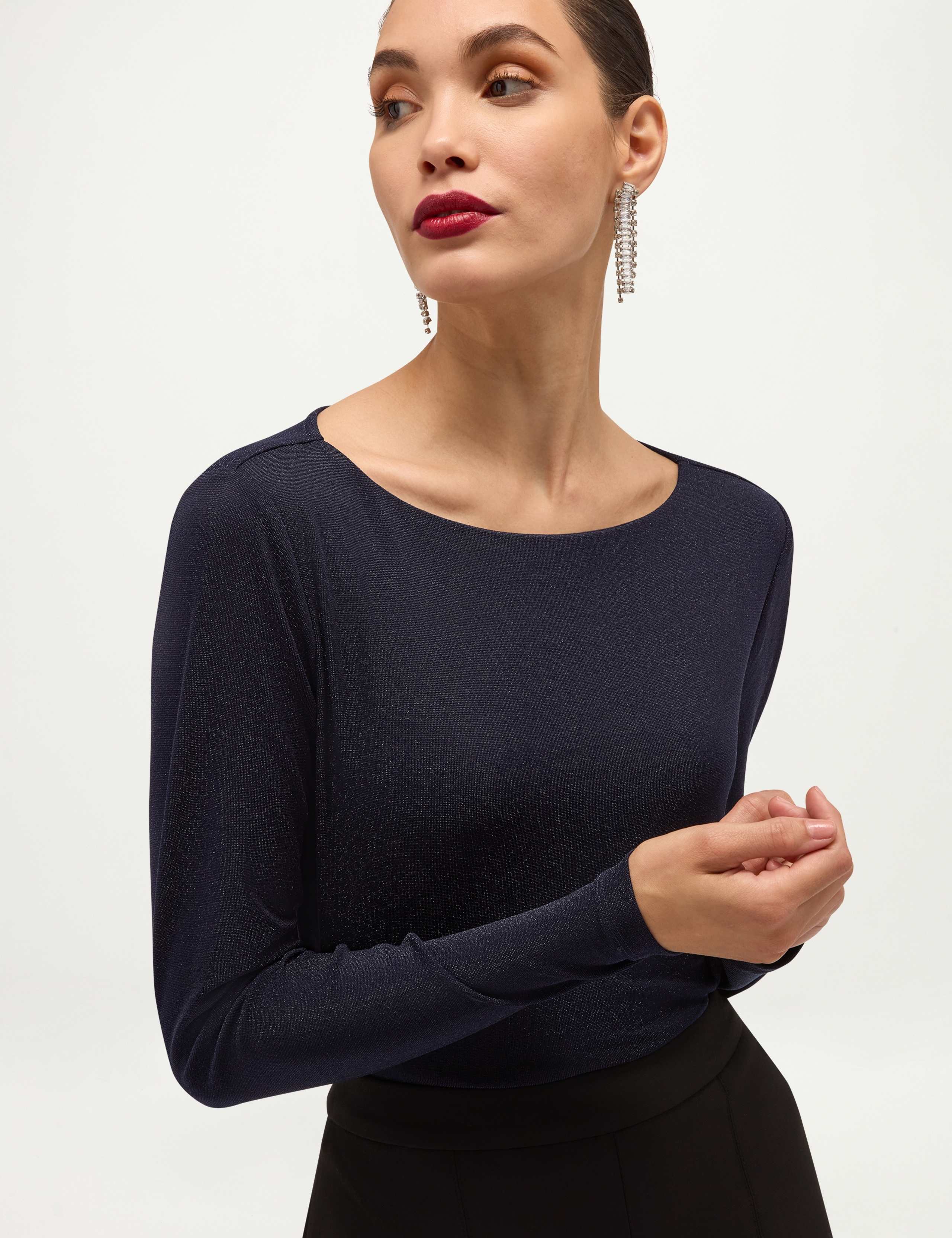 Sparkly Slash Neck Regular Fit Top 4 of 6