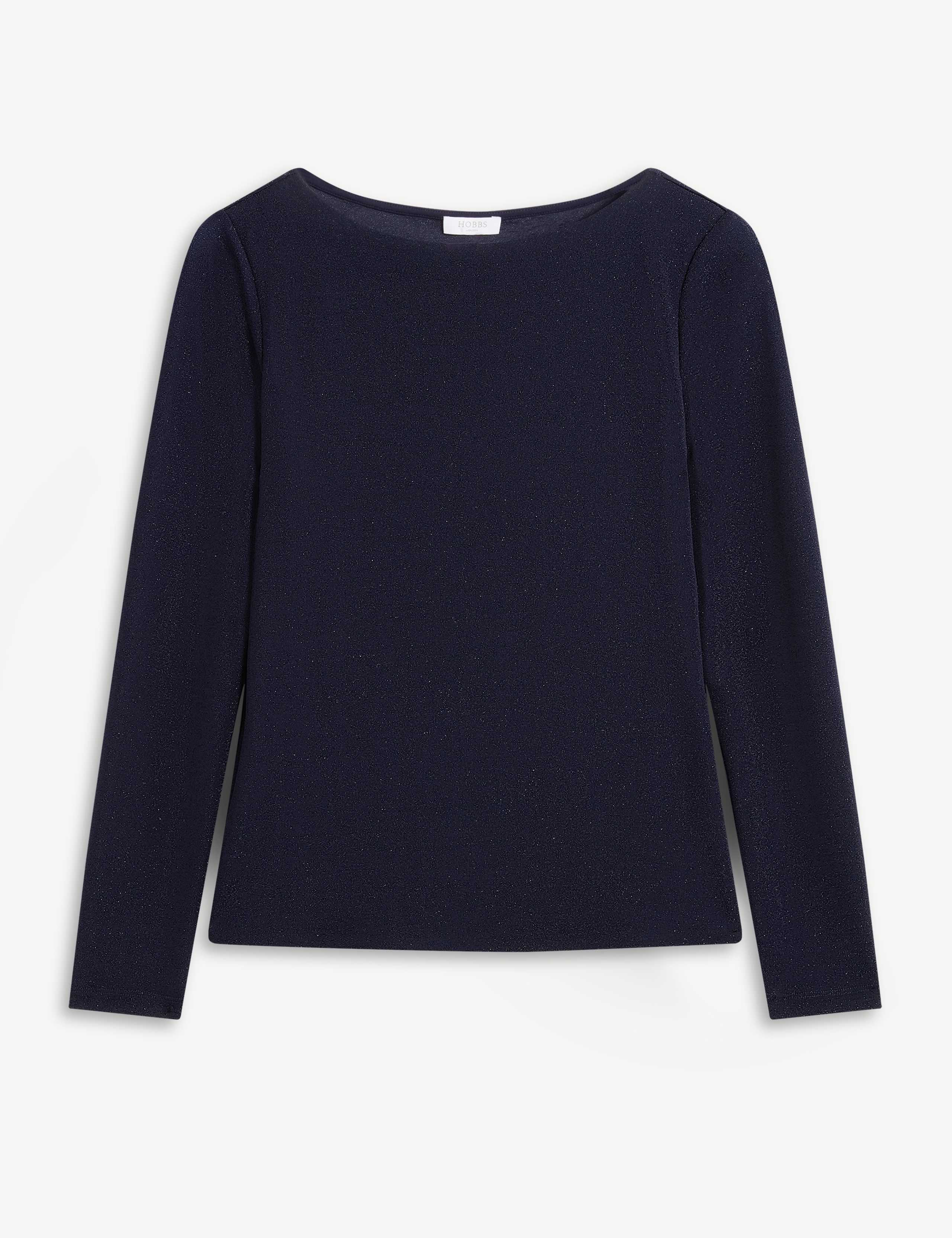 Sparkly Slash Neck Regular Fit Top 2 of 6