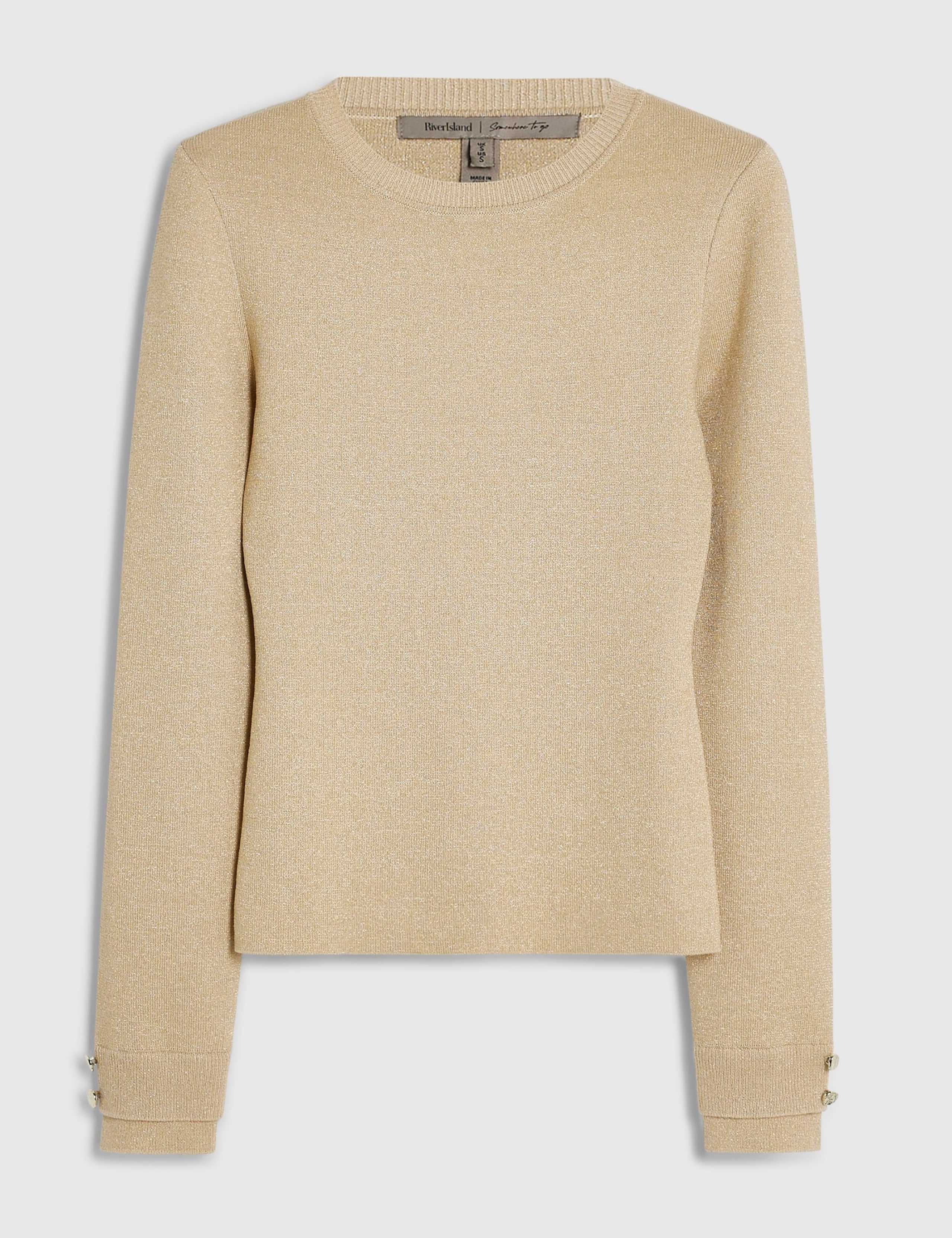 Pure Cotton Ribbed Layered Trim Roll Neck Top 2 of 3