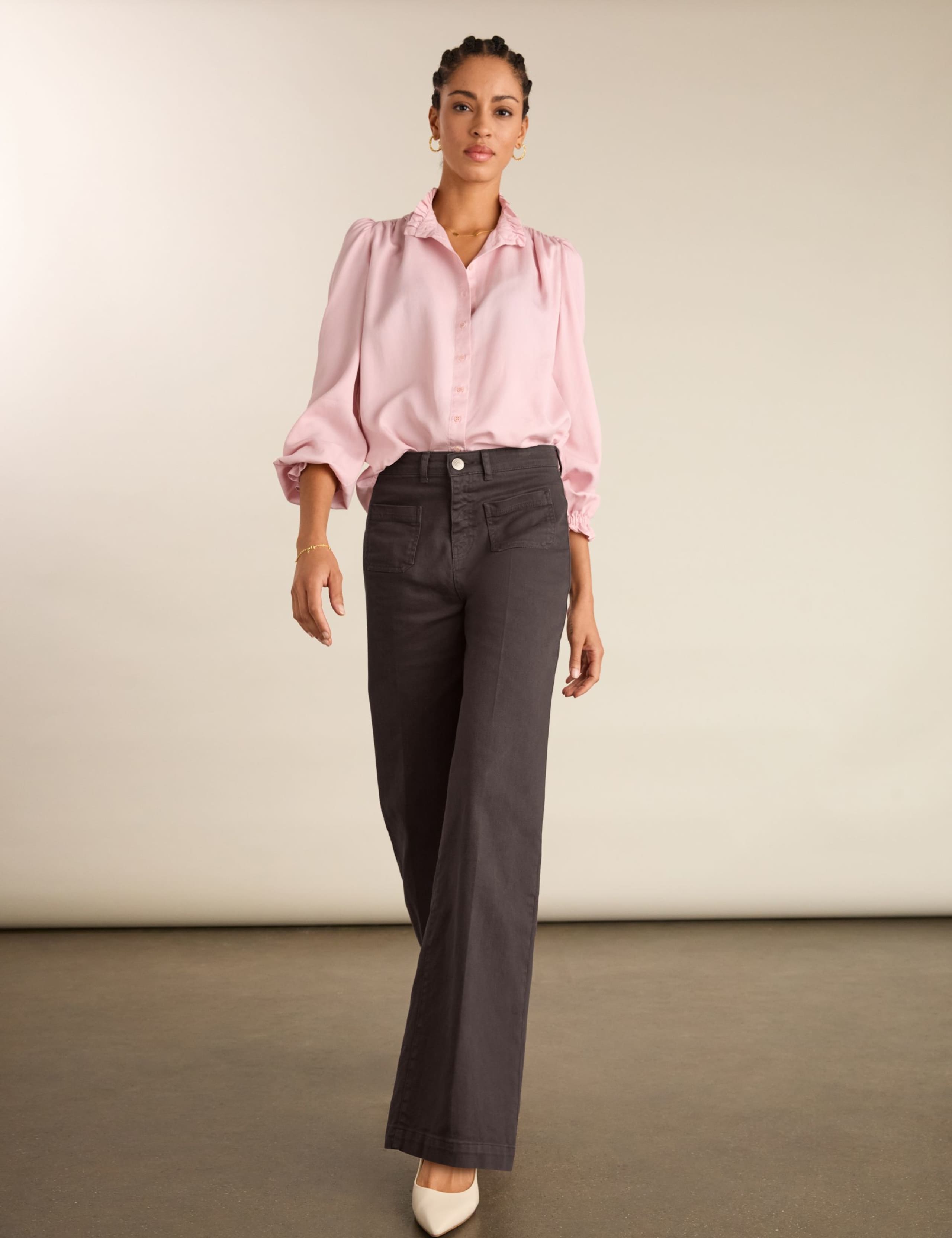 Pure Lyocell Frill Neck Blouse 5 of 5