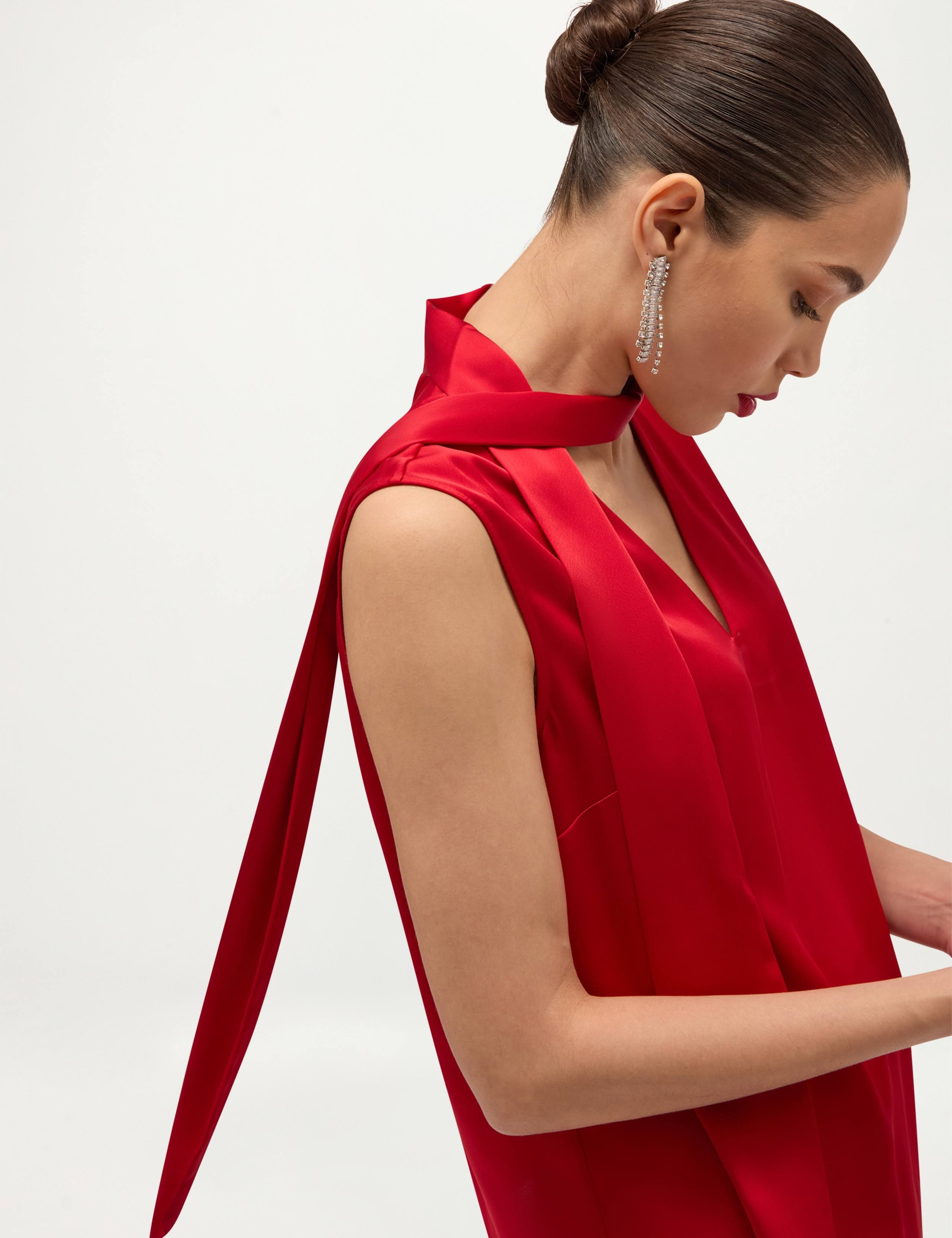 Satin V Neck Sleeveless Top 4 of 8