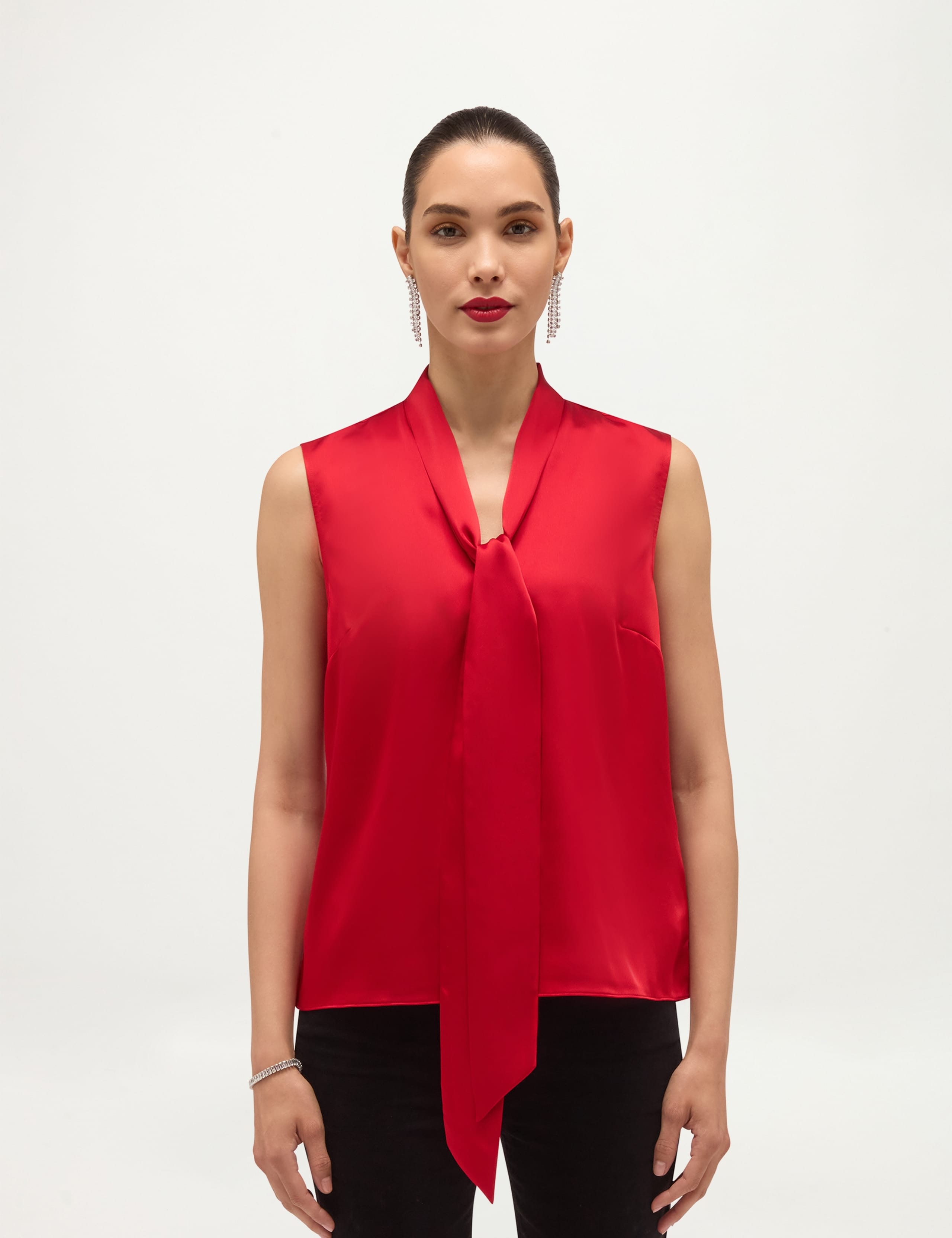 Satin V Neck Sleeveless Top 8 of 8