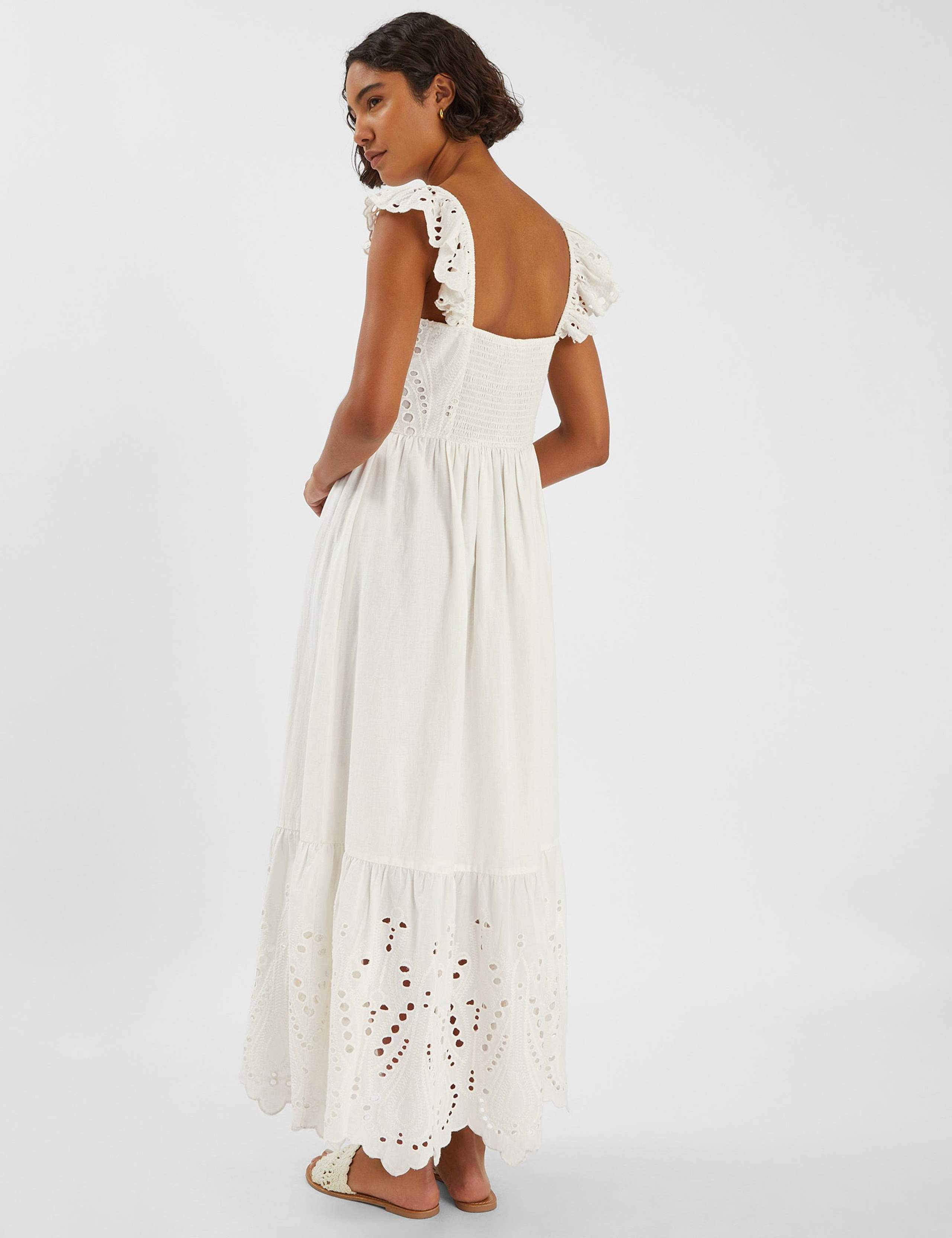 Pure Cotton Broderie Frill Shoulder Dress 3 of 4