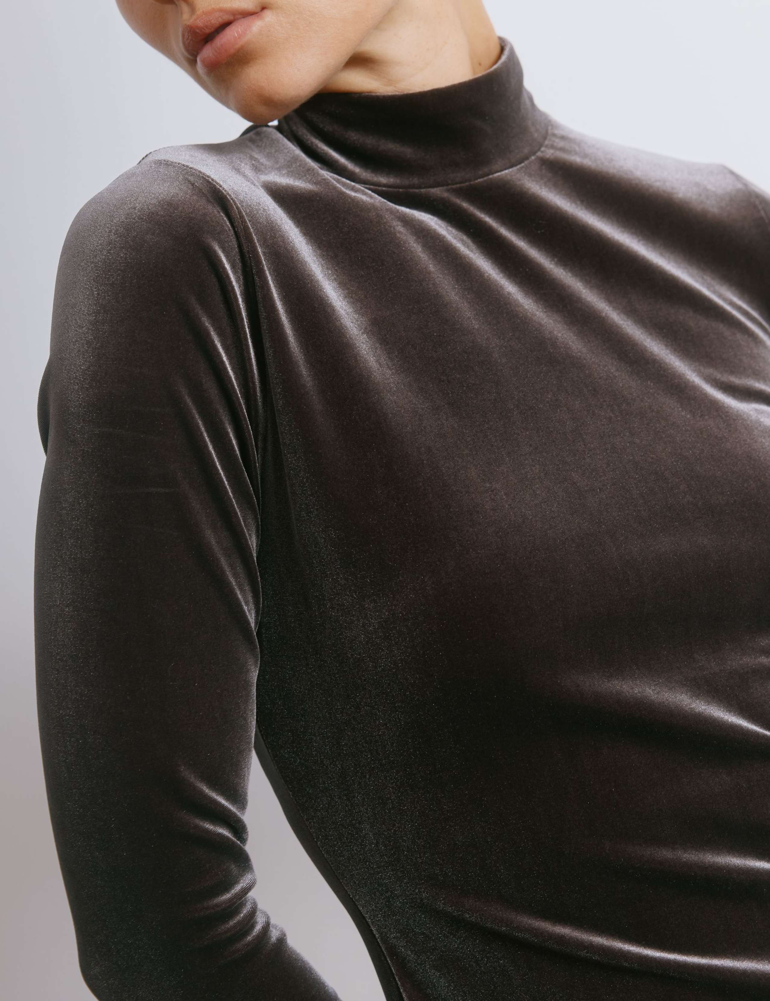 Velvet Funnel Neck Maxi Column Dress 4 of 4