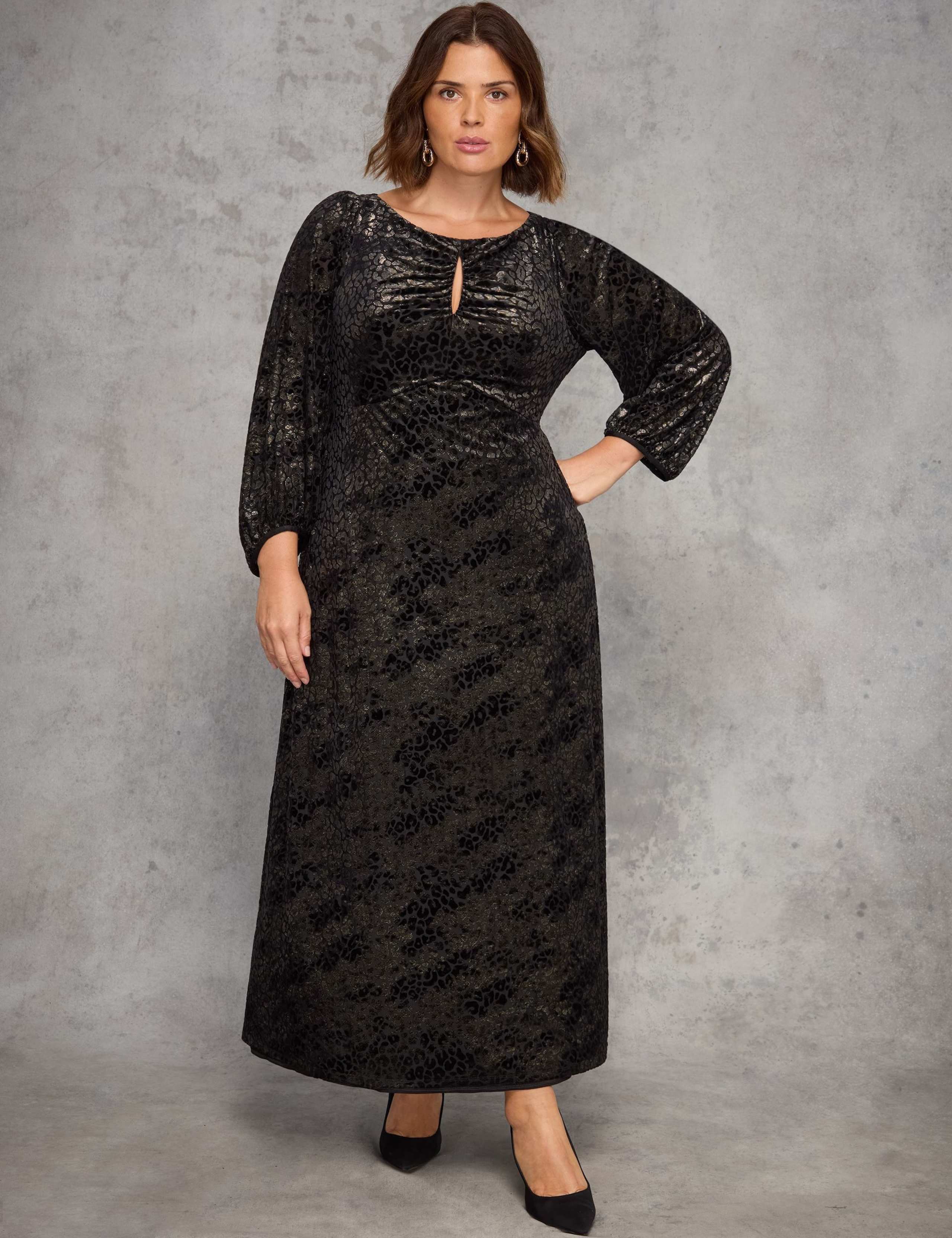 Jacquard Animal Print Midaxi Skater Dress 1 of 4