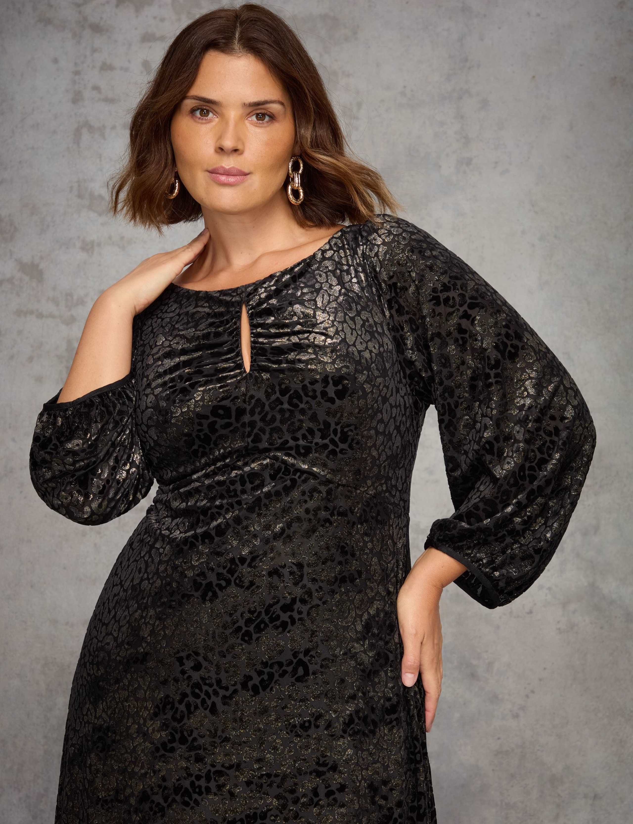 Jacquard Animal Print Midaxi Skater Dress 3 of 4