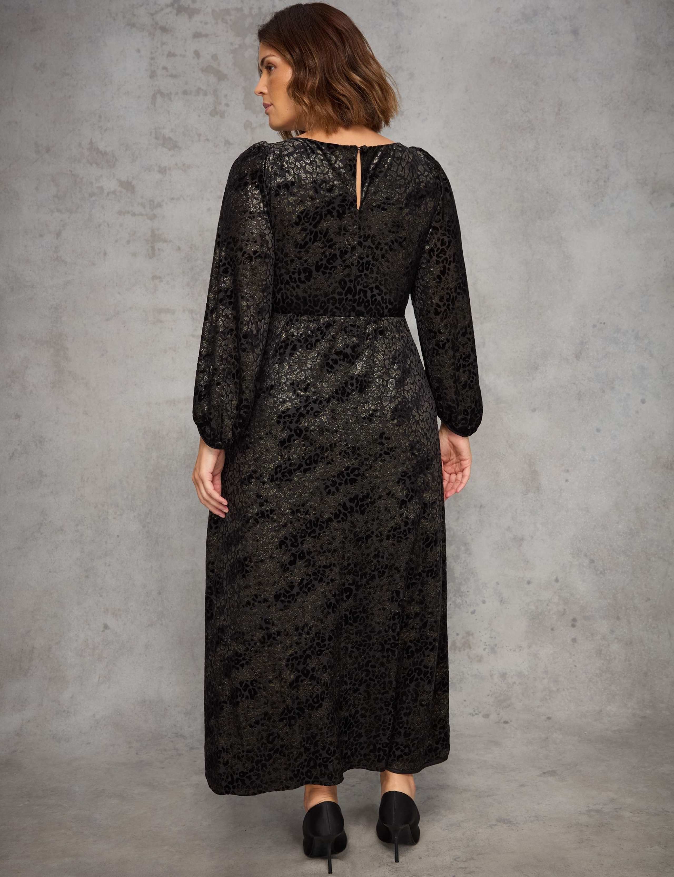 Jacquard Animal Print Midaxi Skater Dress 4 of 4