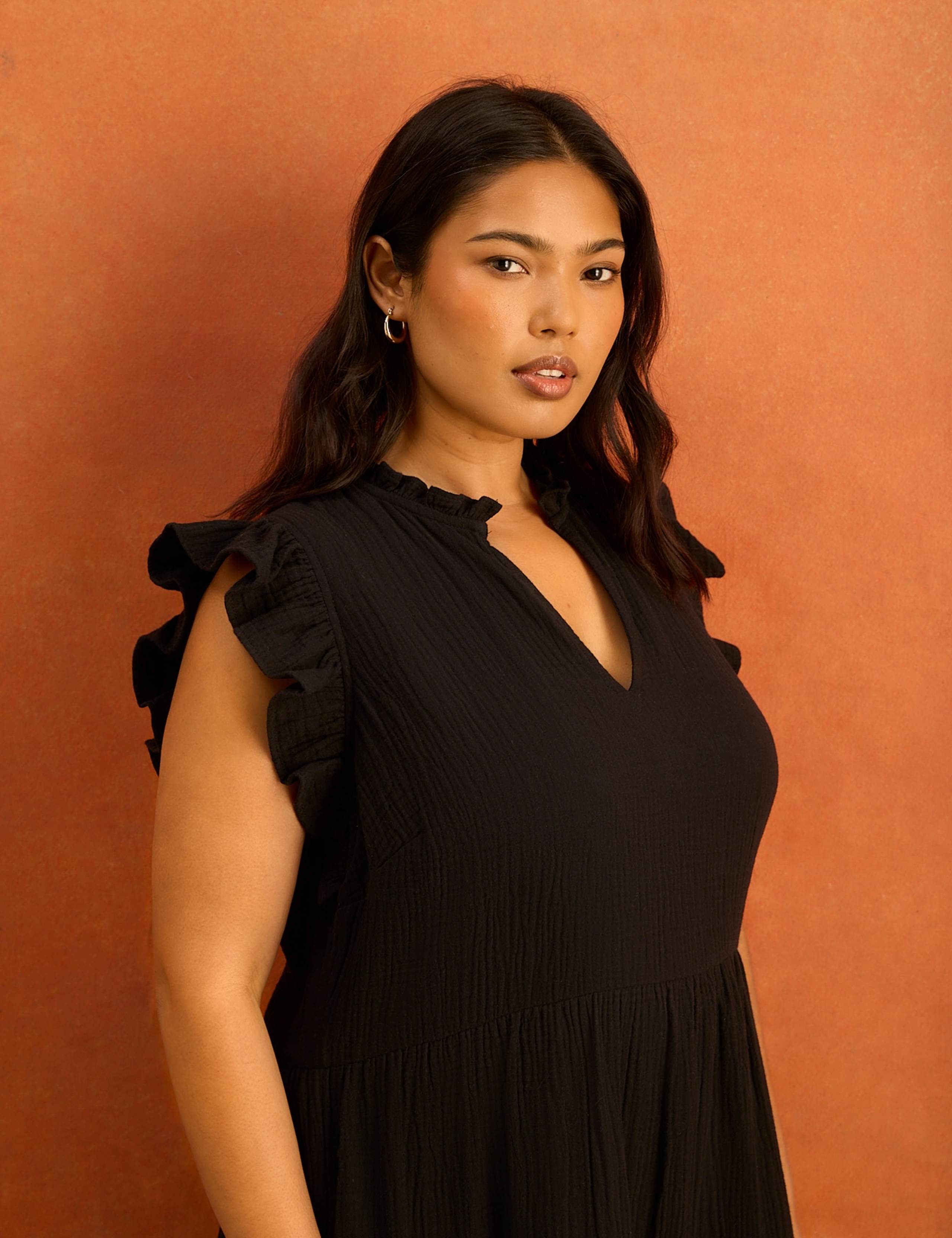 Pure Cotton Notch Neck Midi Tiered Dress 5 of 6