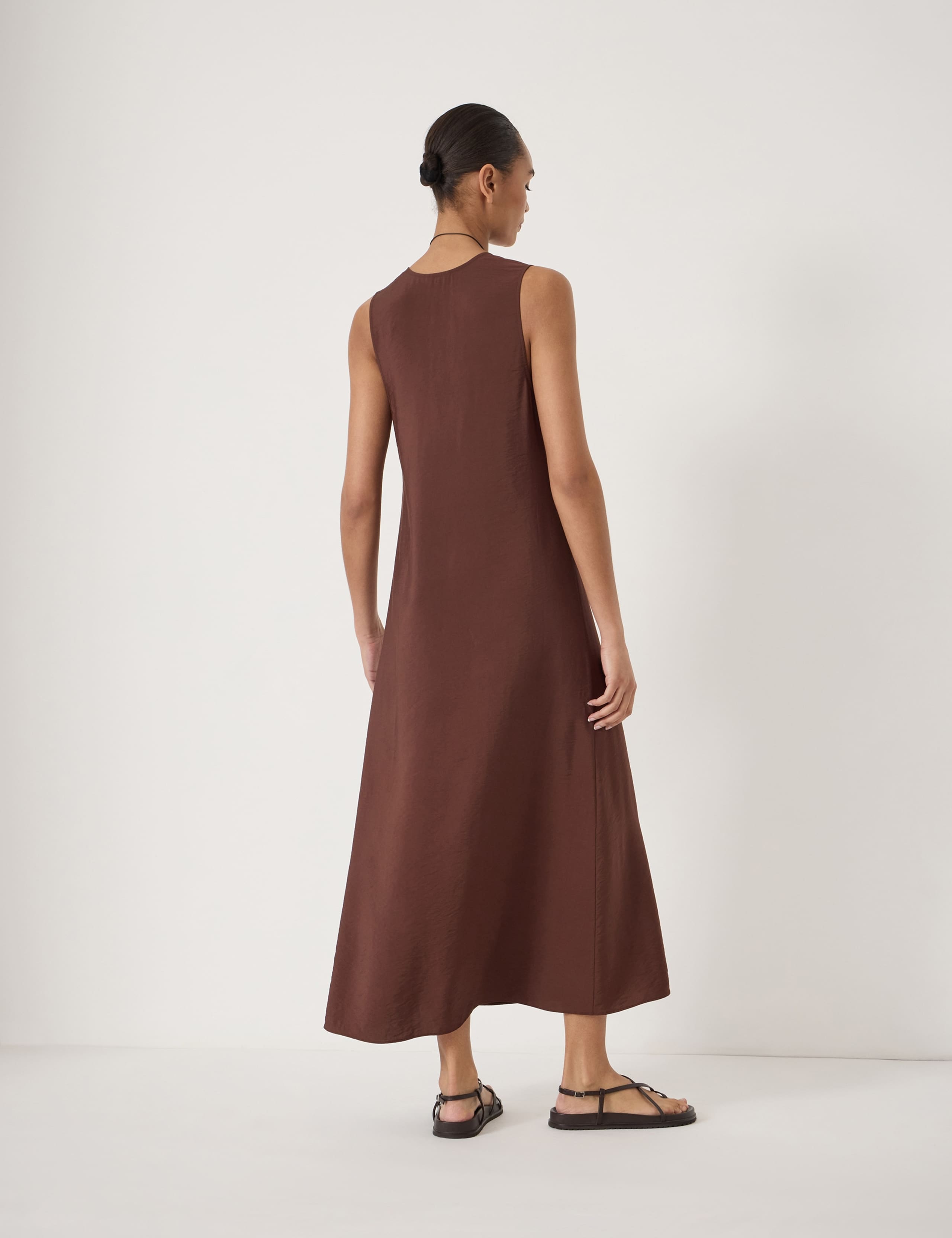 Cotton Rich Scoop Neck Midi Waisted Dress 4 of 4