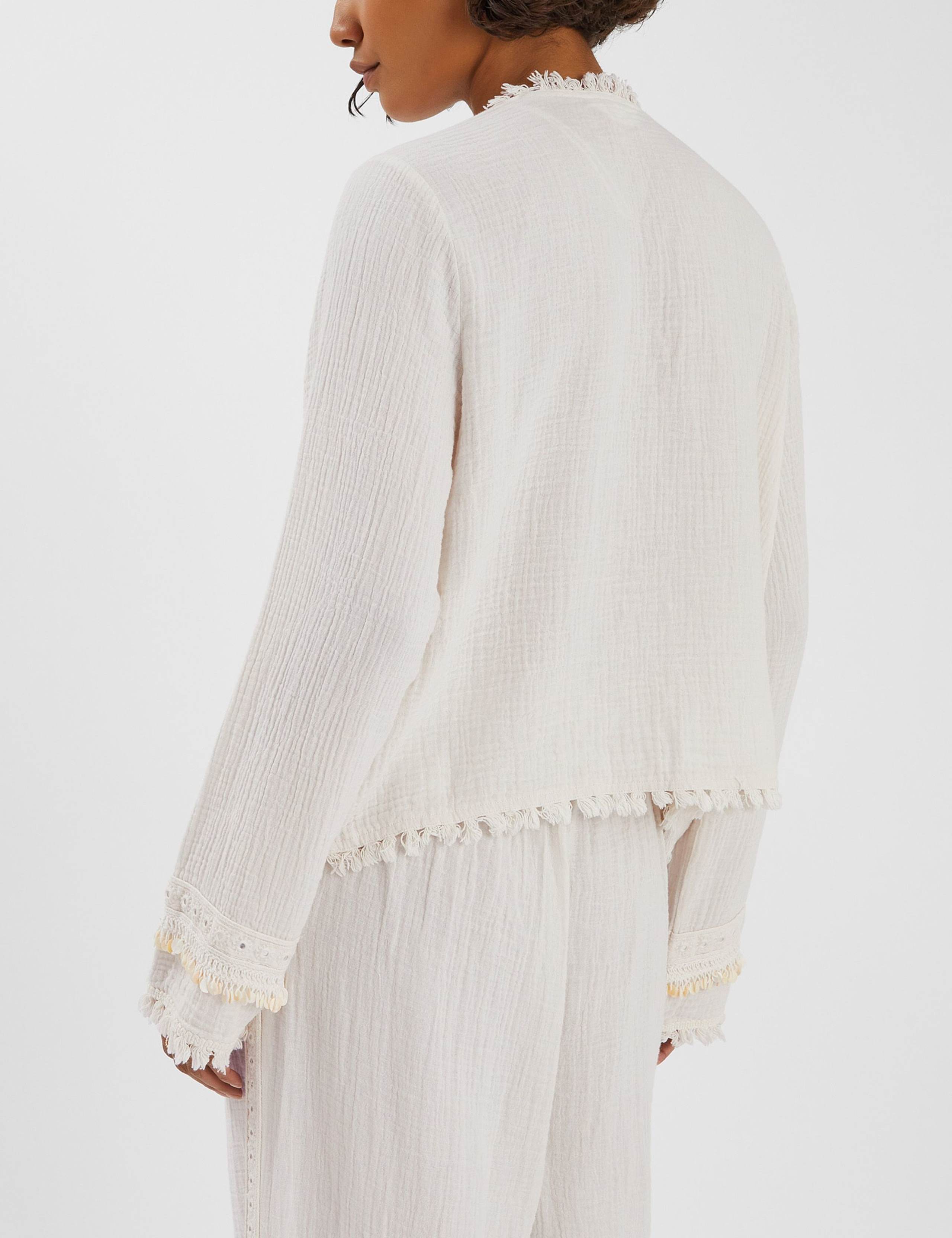 Pure Cotton Crinkle Tie-Front Top 3 of 4