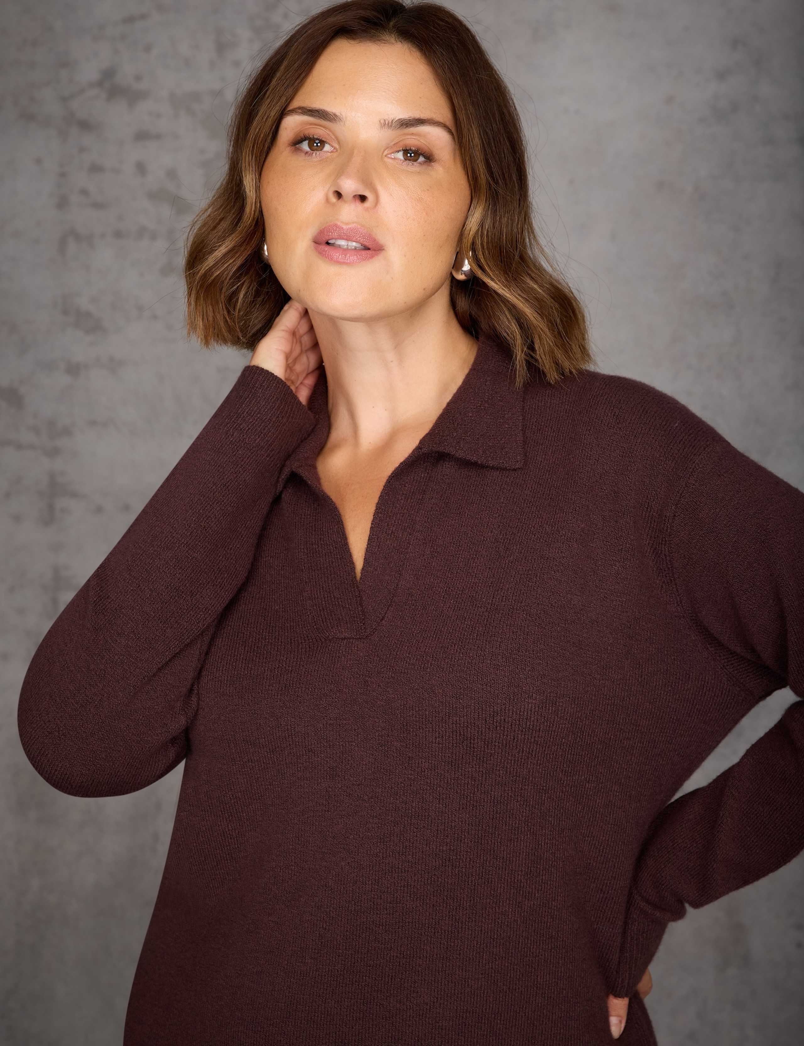 Knitted Polo Neck Midi Column Dress 8 of 8