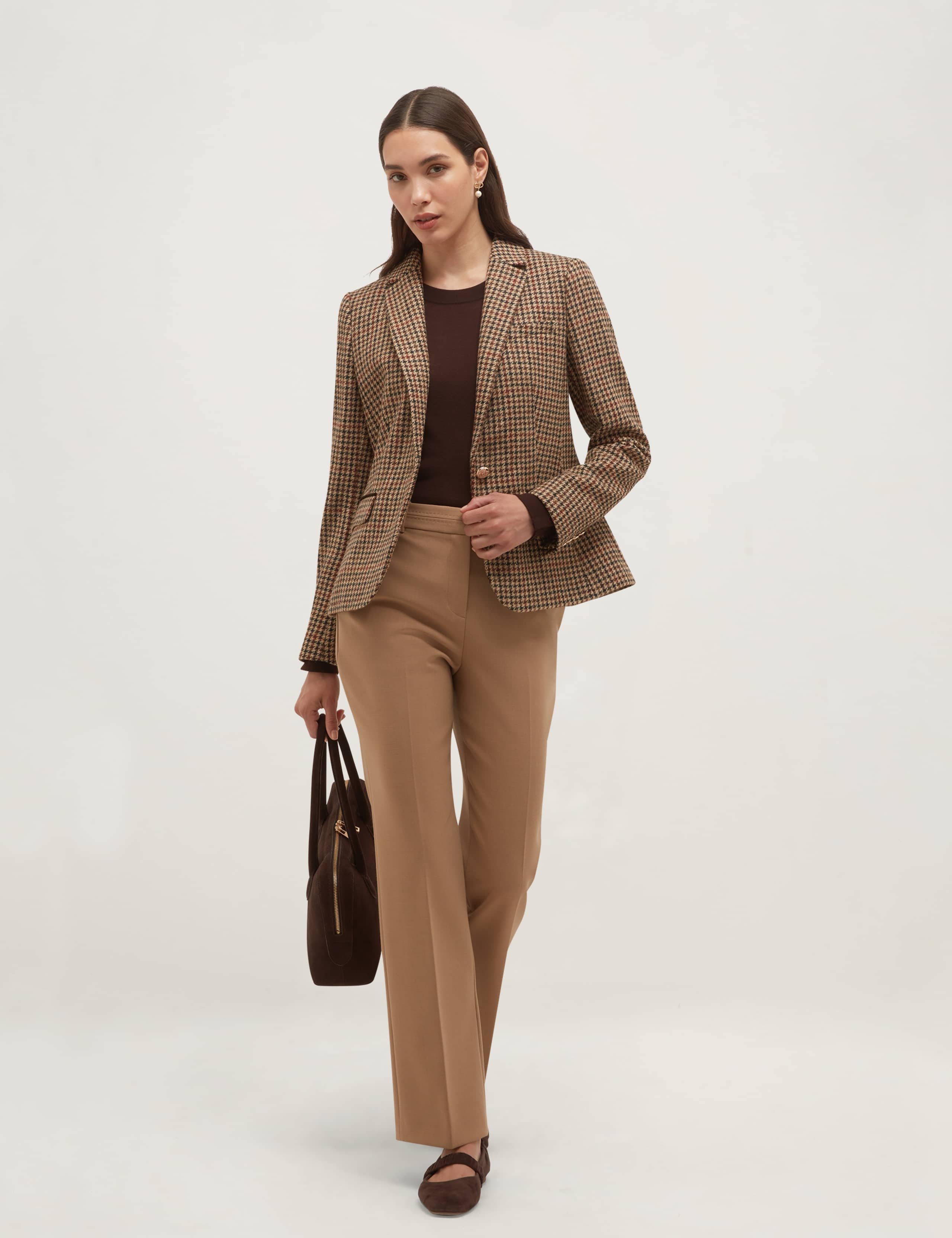 Pure Wool Checked Short Jacket 4 of 8