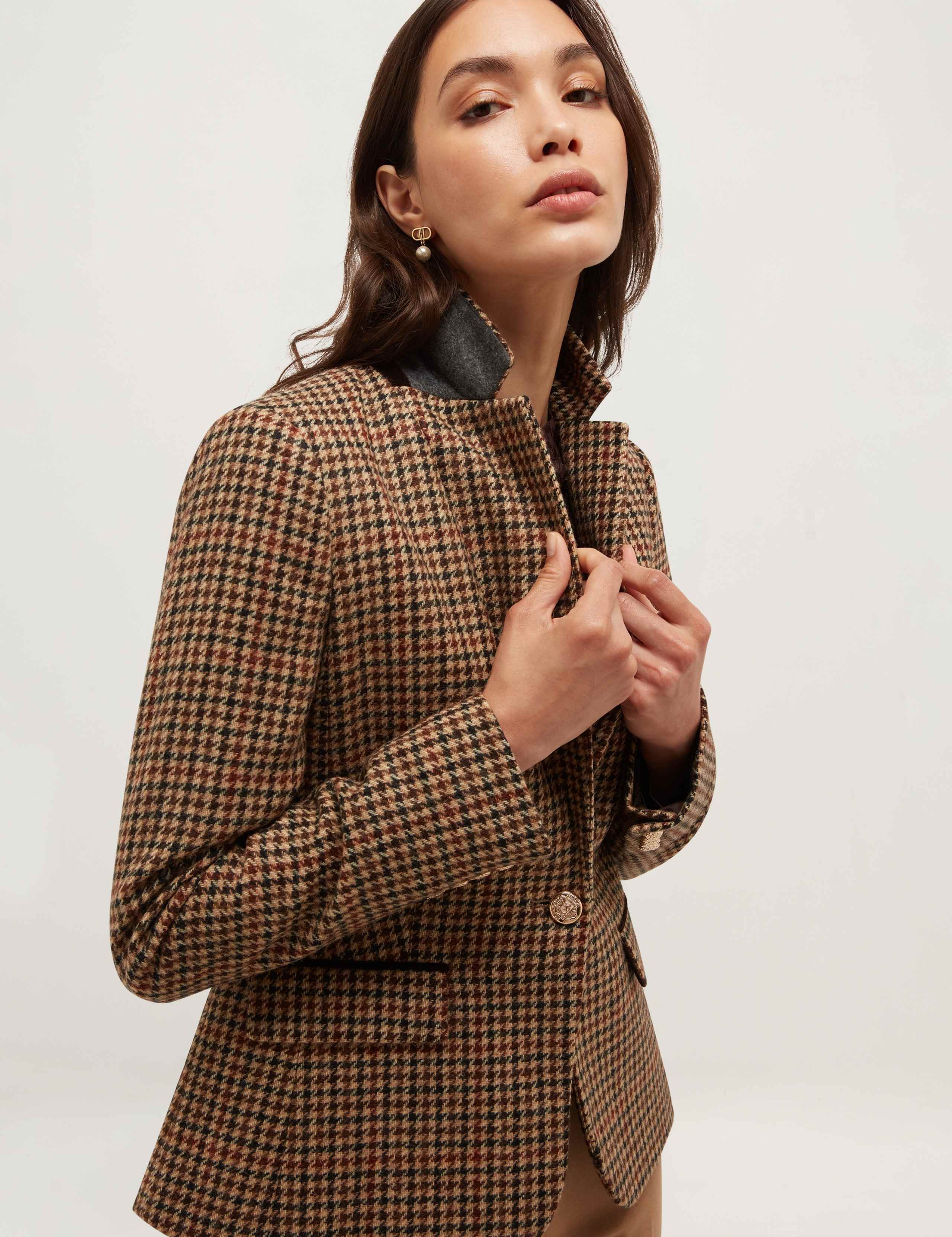 Pure Wool Checked Short Jacket 7 of 8