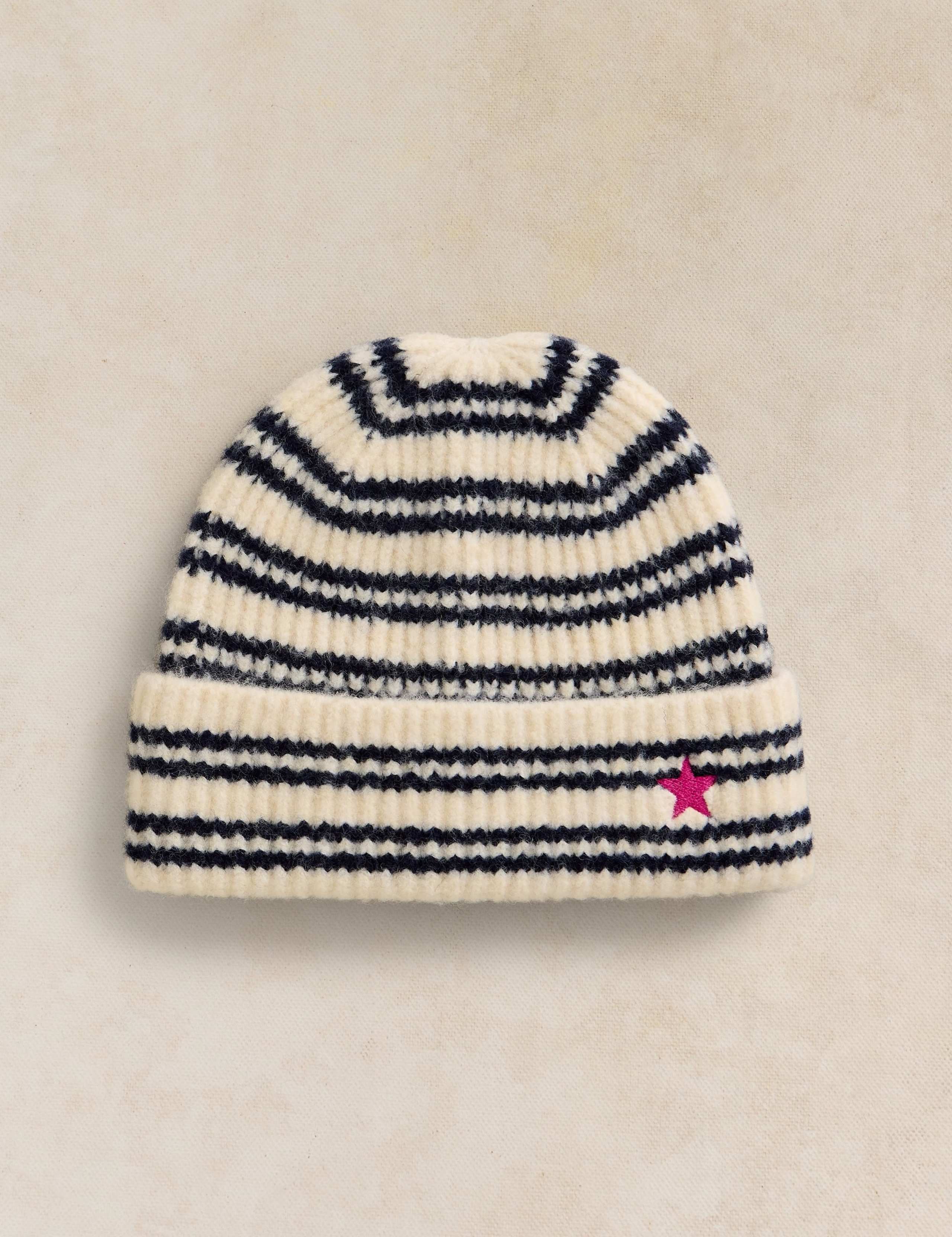 Striped Beanie Hat with Wool 1 of 2